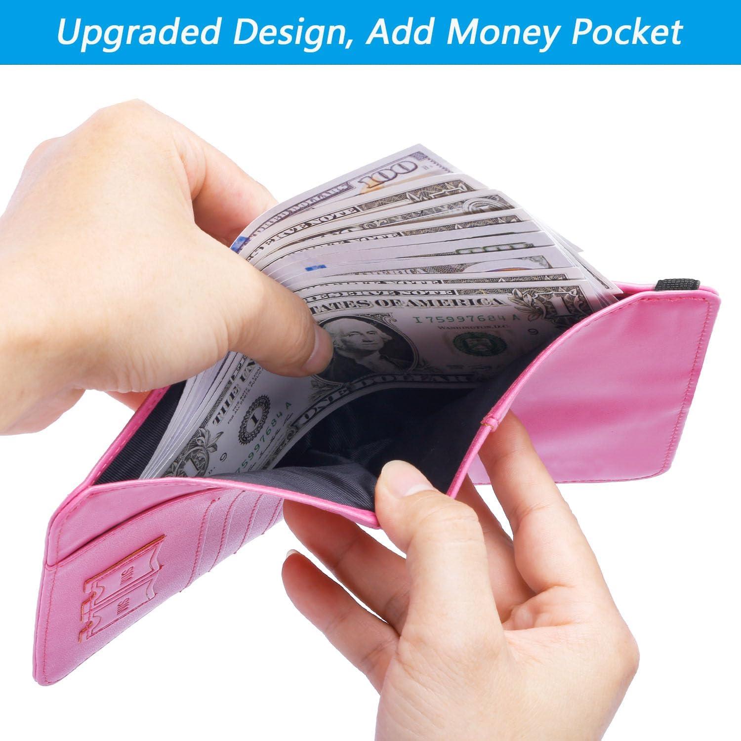 Funda de Pasaporte PASCACOO Rosa con Bloqueo RFID y Airtag