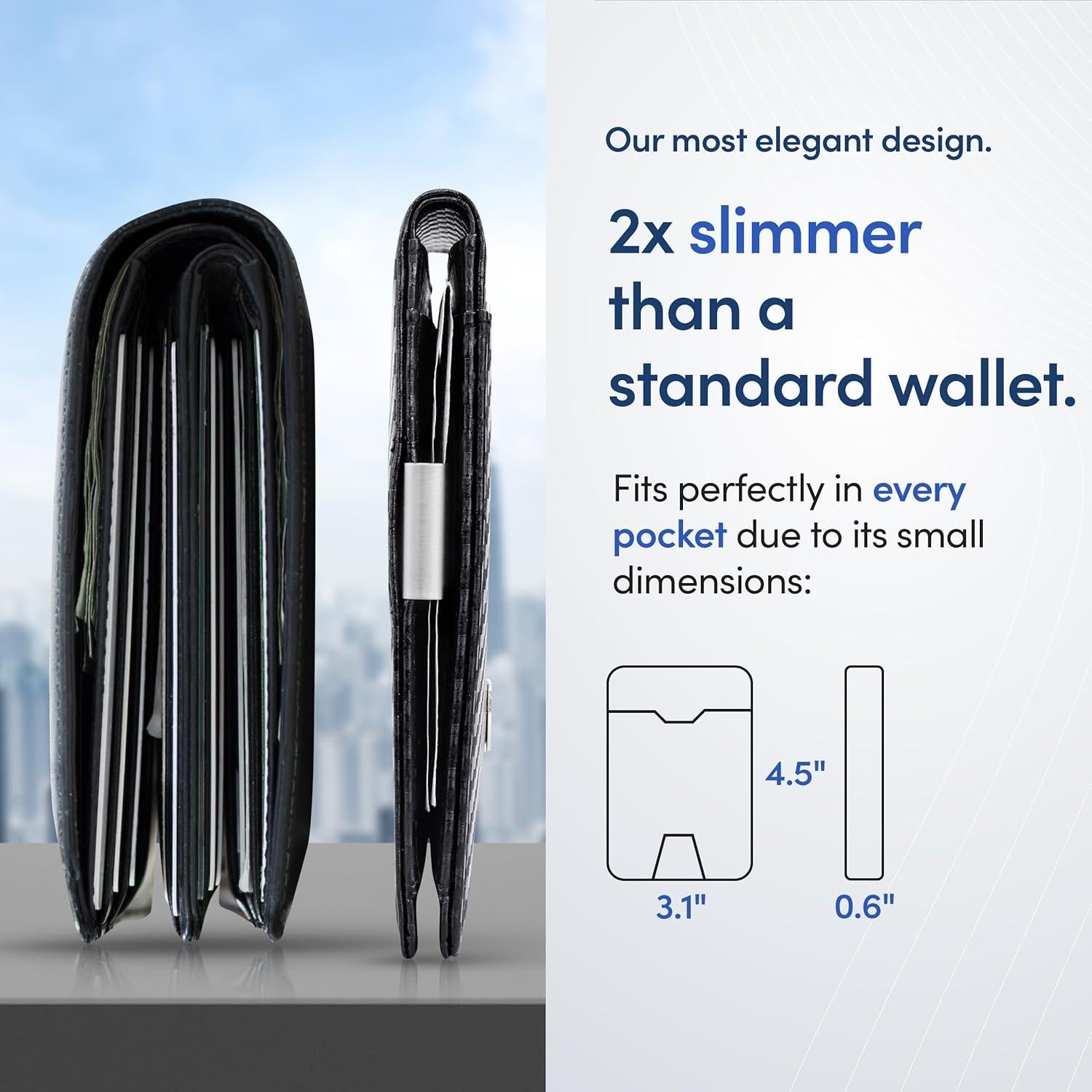 Cartera Slim Travando AUSTIN para Hombre con Clip y Bloqueo RFID