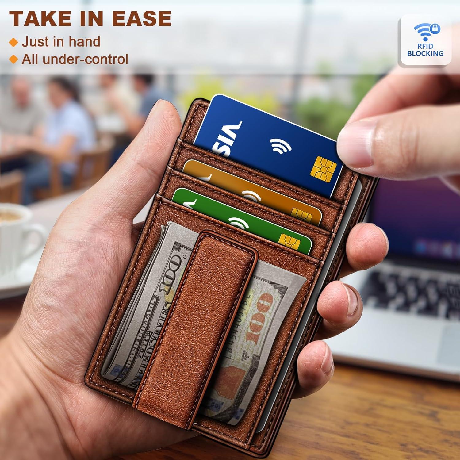 Billetera de Cuero Bulliant para Hombres con Clip y RFID