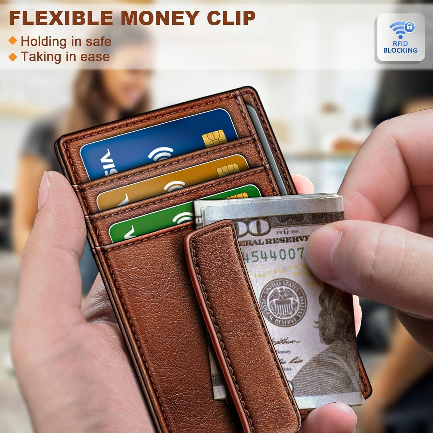 Billetera de Cuero Bulliant para Hombres con Clip y RFID