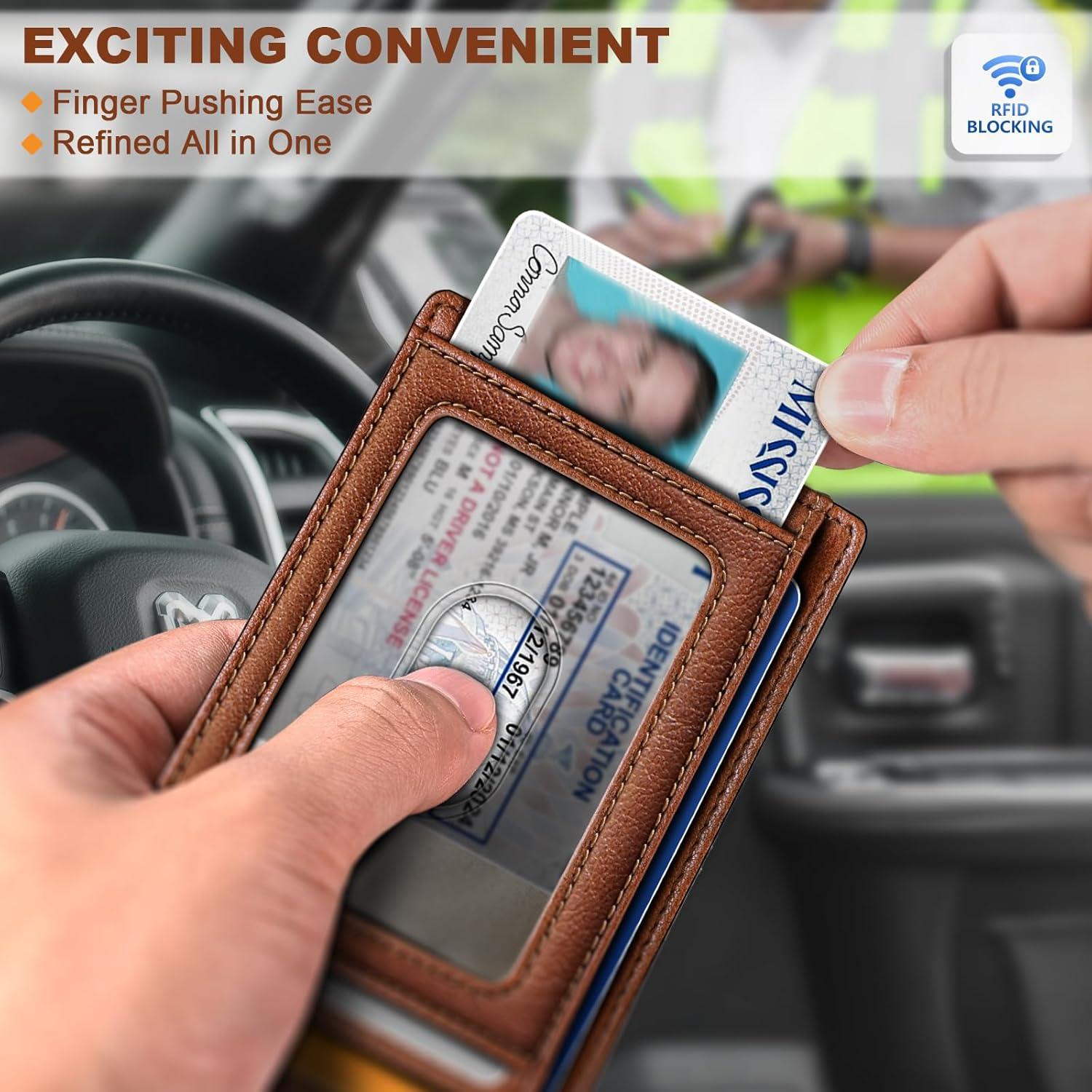 Billetera de Cuero Bulliant para Hombres con Clip y RFID