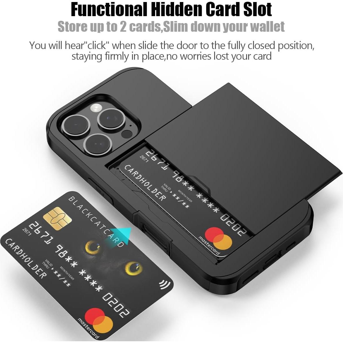 Funda Cartera Nvollnoe para iPhone 16 Pro - Doble Capa Negra