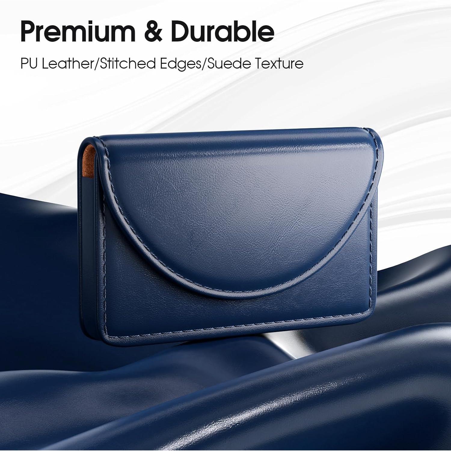 Estuche para Tarjetas de Negocios MaxGear de Cuero Marino