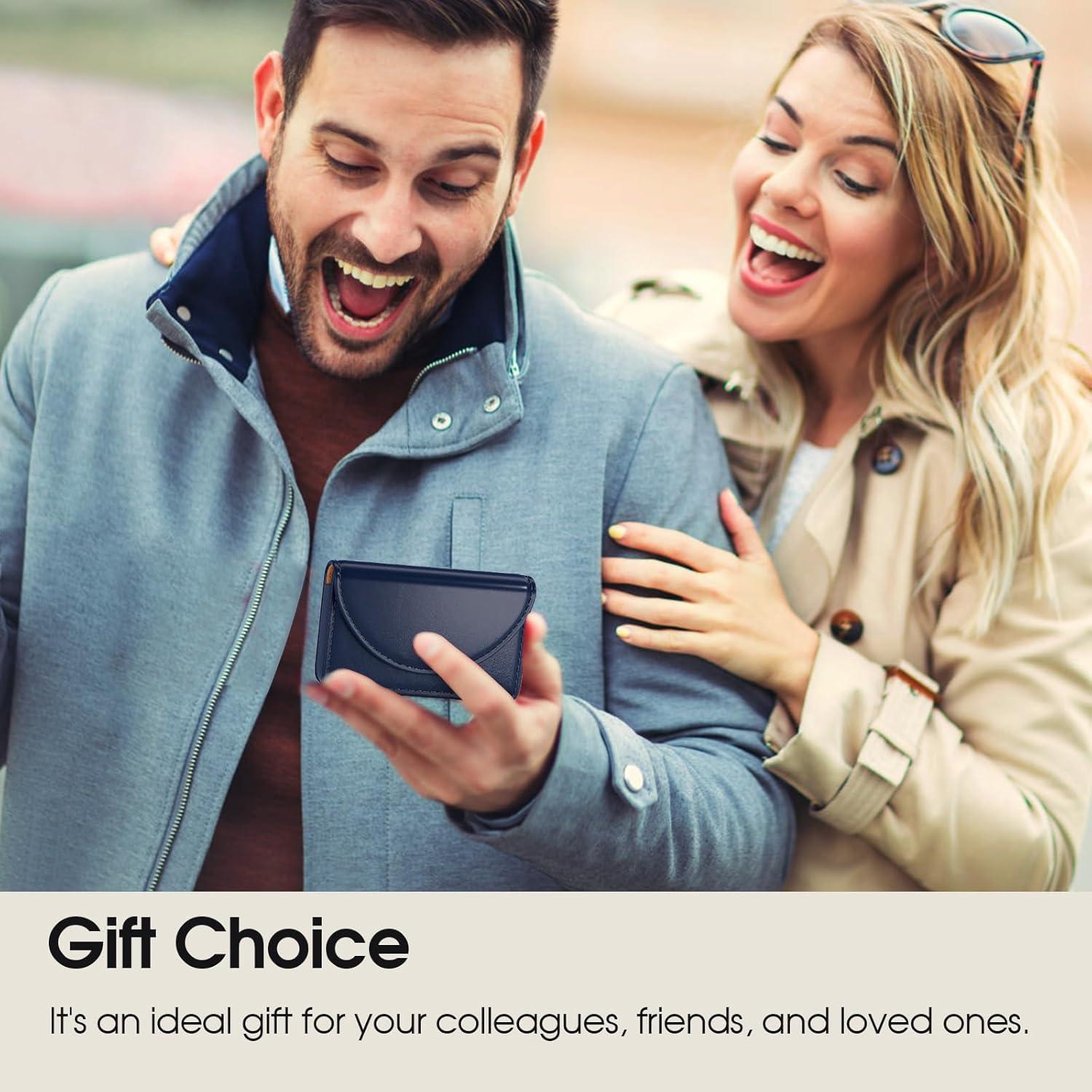 Estuche para Tarjetas de Negocios MaxGear de Cuero Marino