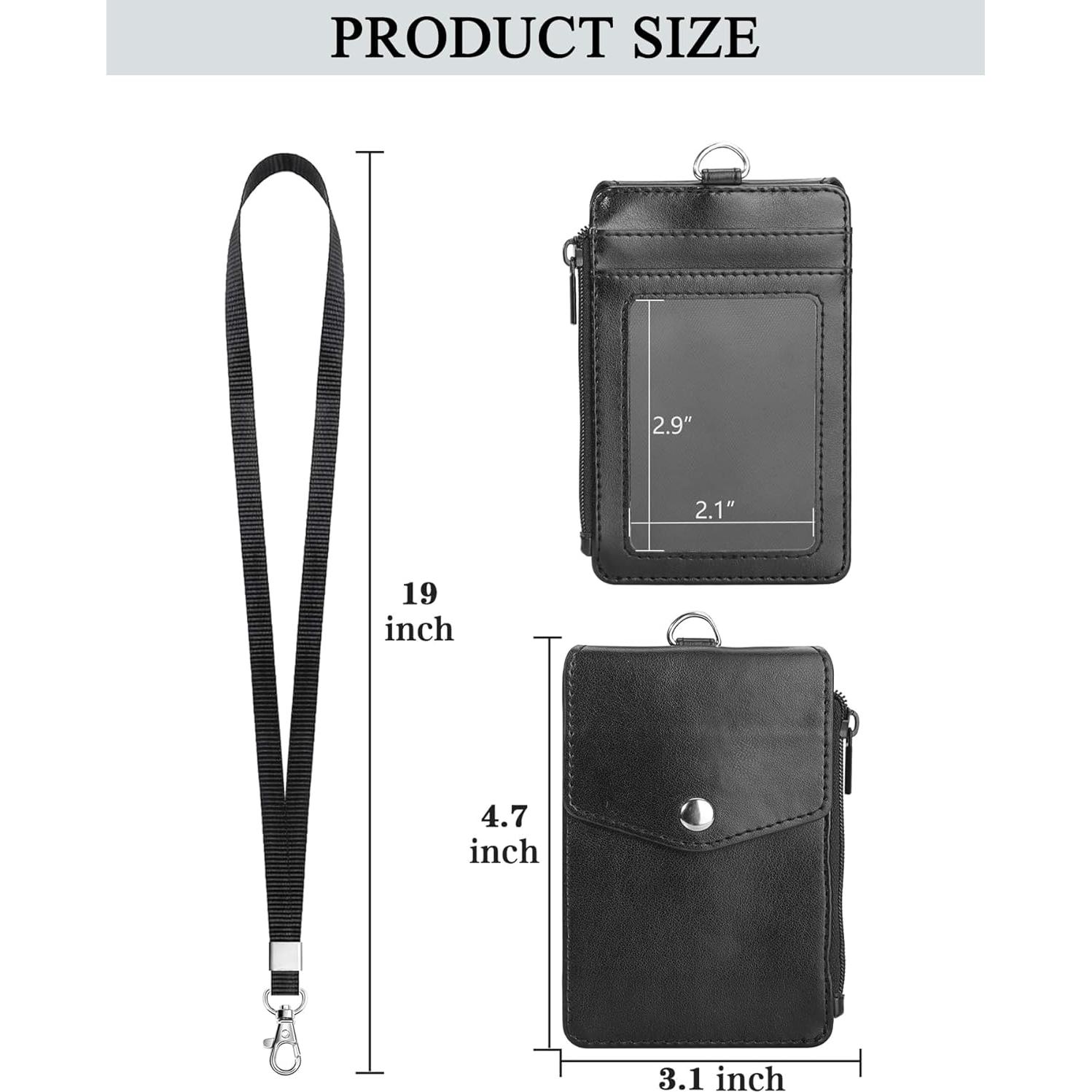 Porta Credencial Teskyer Negro con Cordón y 4 Ranuras