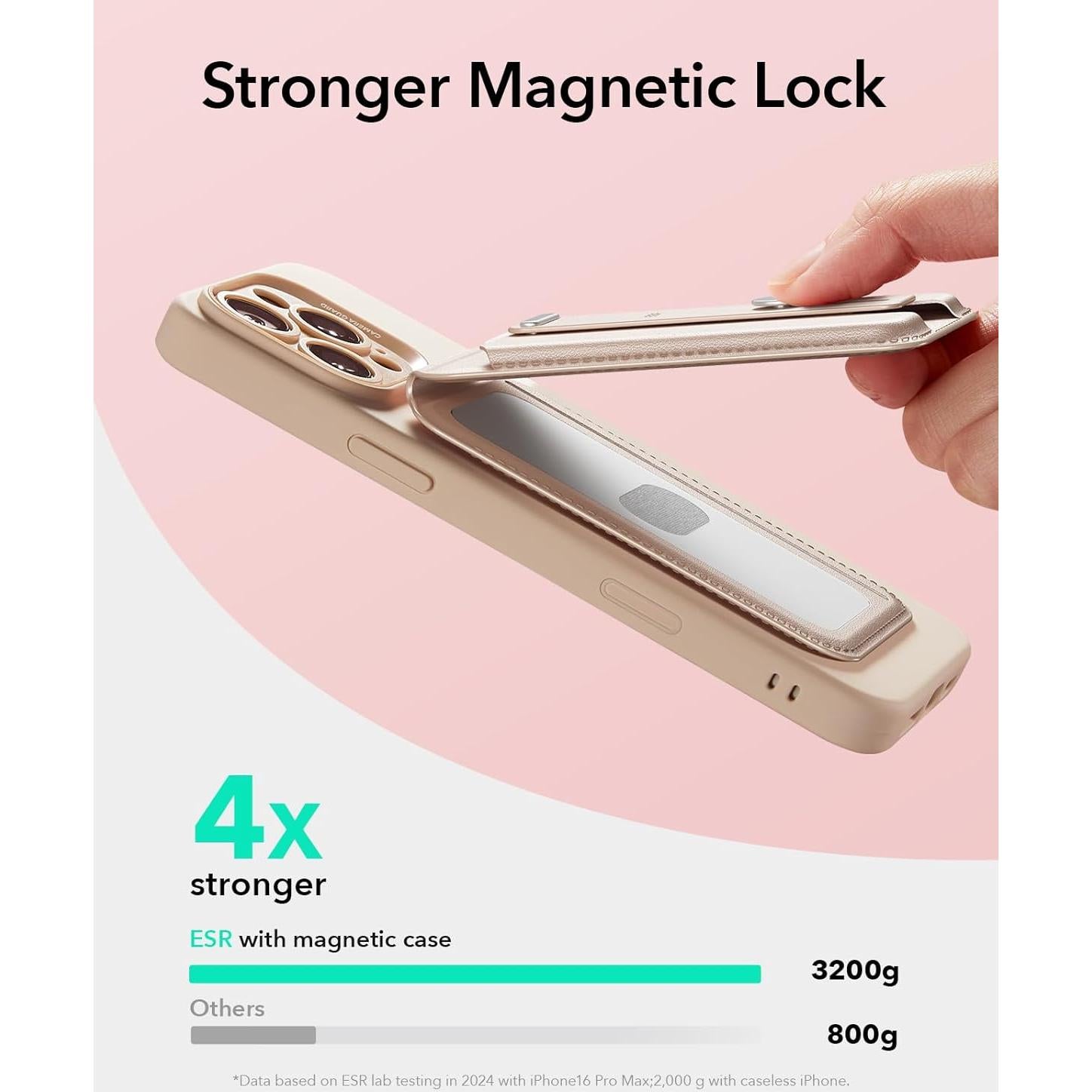 Cartera Aura MagSafe ESR Titanio Desértico para iPhone 12-16