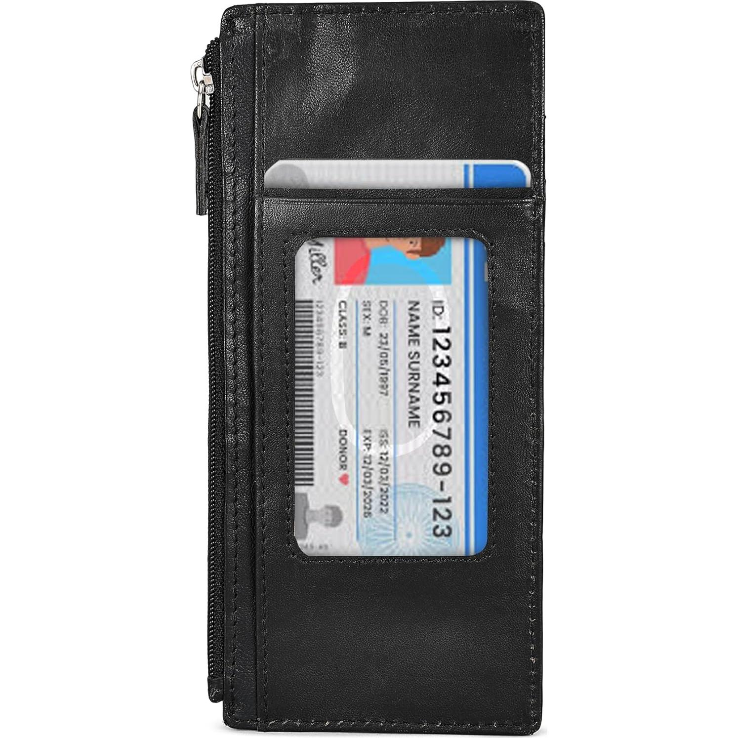 Cartera de Cuero para Mujeres Leatherboss Negra Todo en Uno