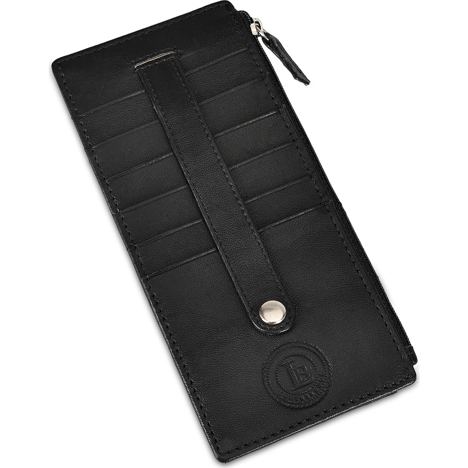 Cartera de Cuero para Mujeres Leatherboss Negra Todo en Uno