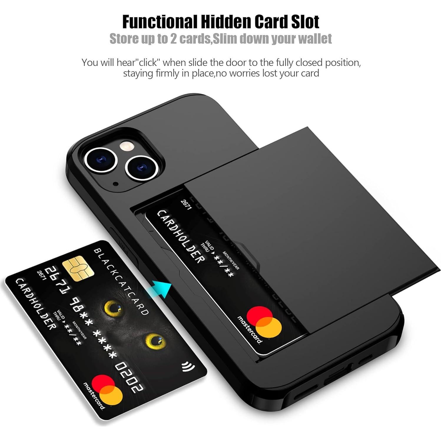 Funda Slim Nvollnoe para iPhone 13 - Protección Doble Capa Negra