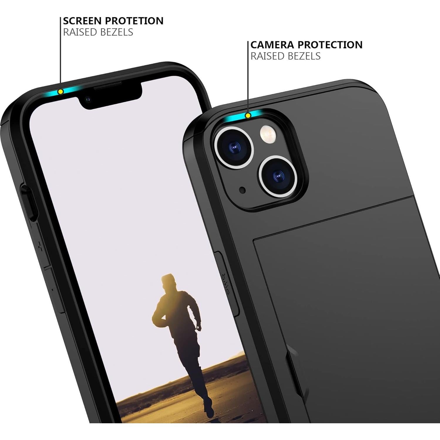Funda Slim Nvollnoe para iPhone 13 - Protección Doble Capa Negra