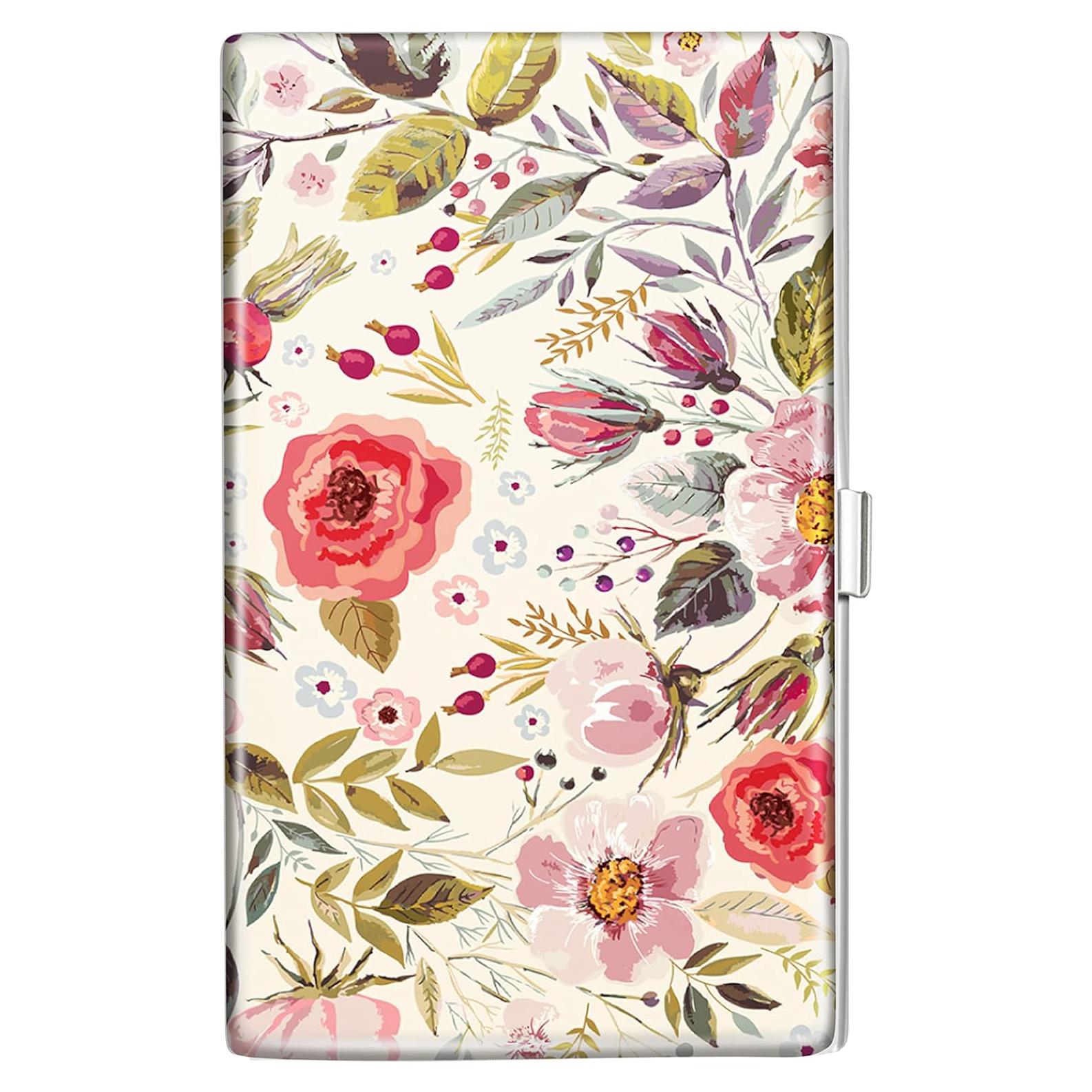 Cartera Portatarjetas Swooflia Floral Retro Metal 9.4x5.6cm