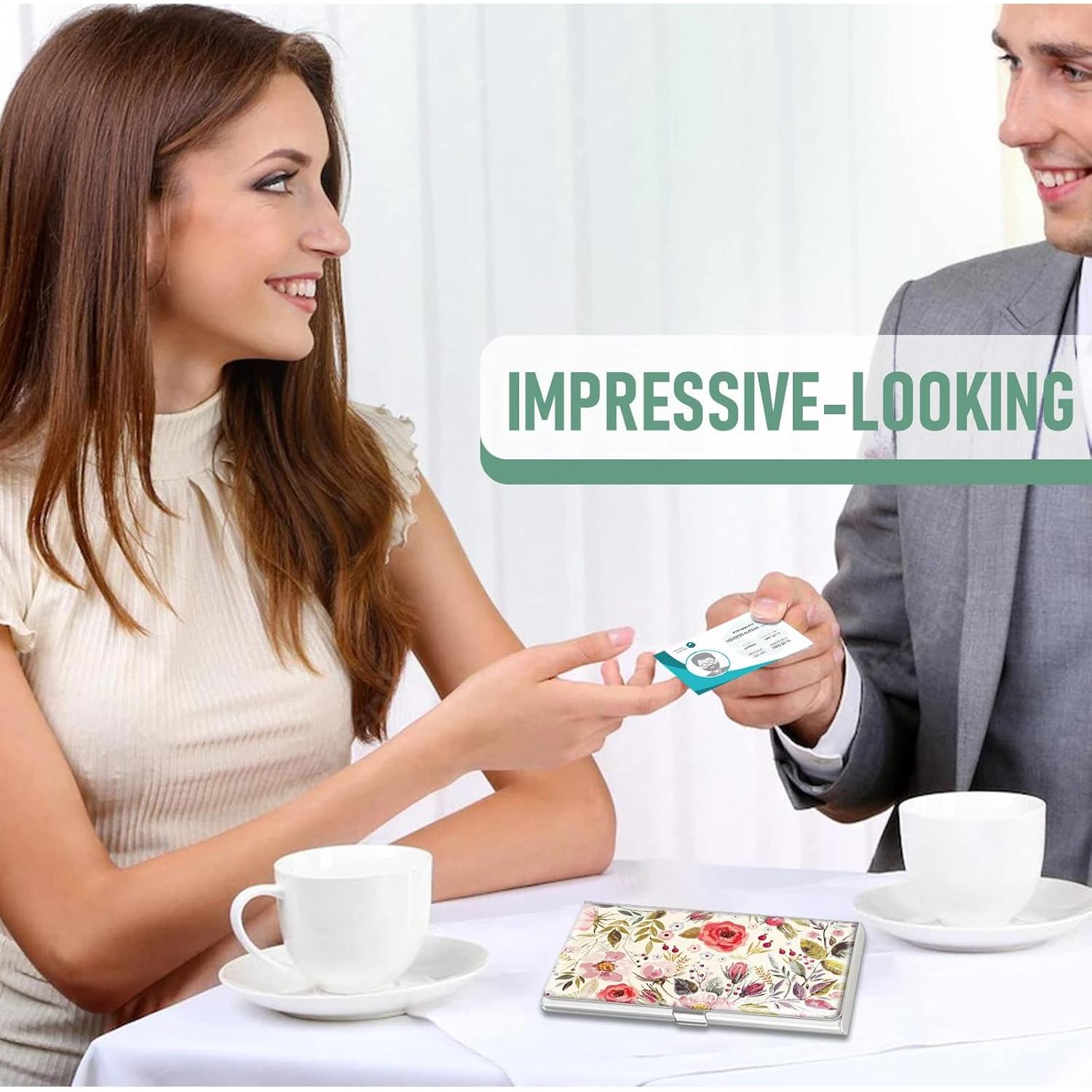 Cartera Portatarjetas Swooflia Floral Retro Metal 9.4x5.6cm