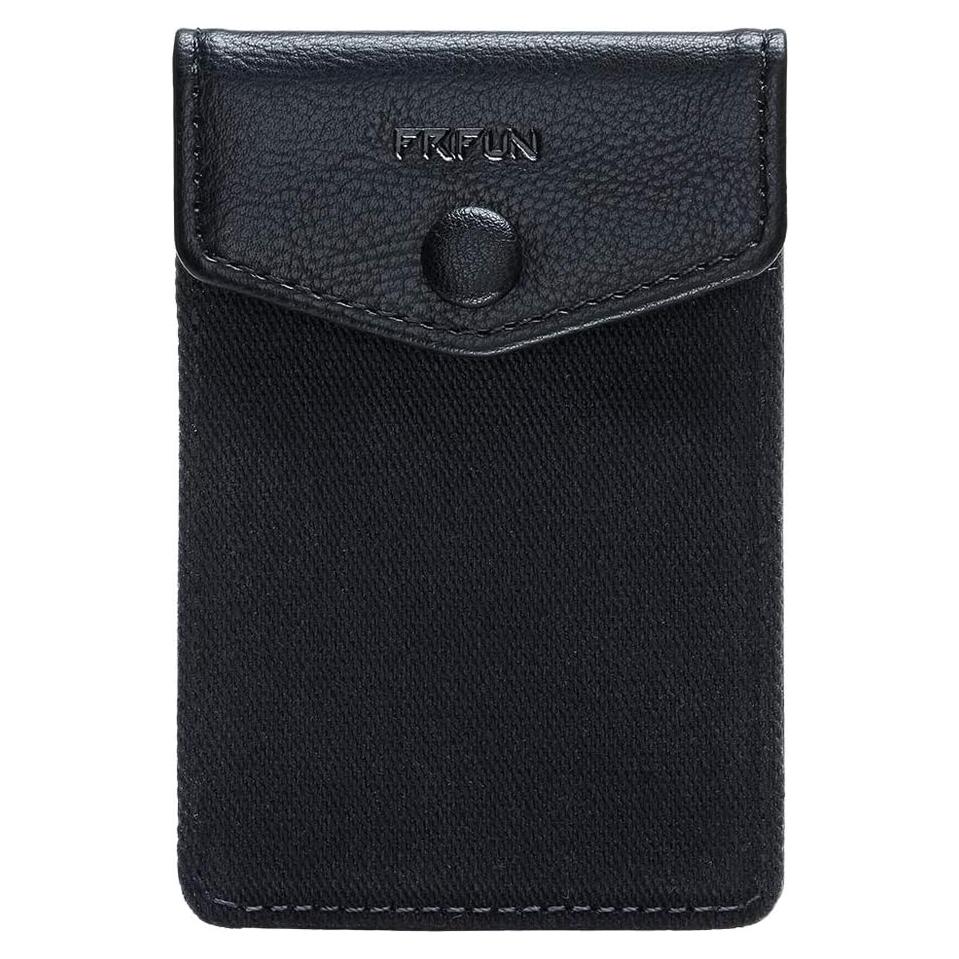 Billetera de cuero autoadhesiva FRIFUN para tarjetas - Negro