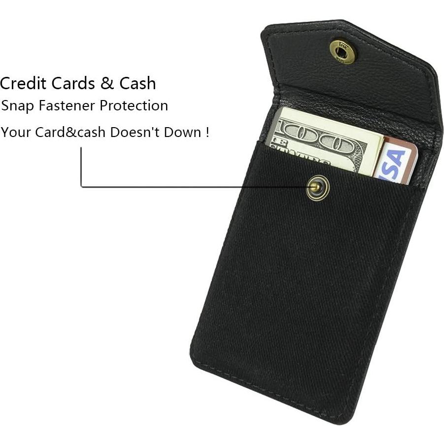 Billetera de cuero autoadhesiva FRIFUN para tarjetas - Negro