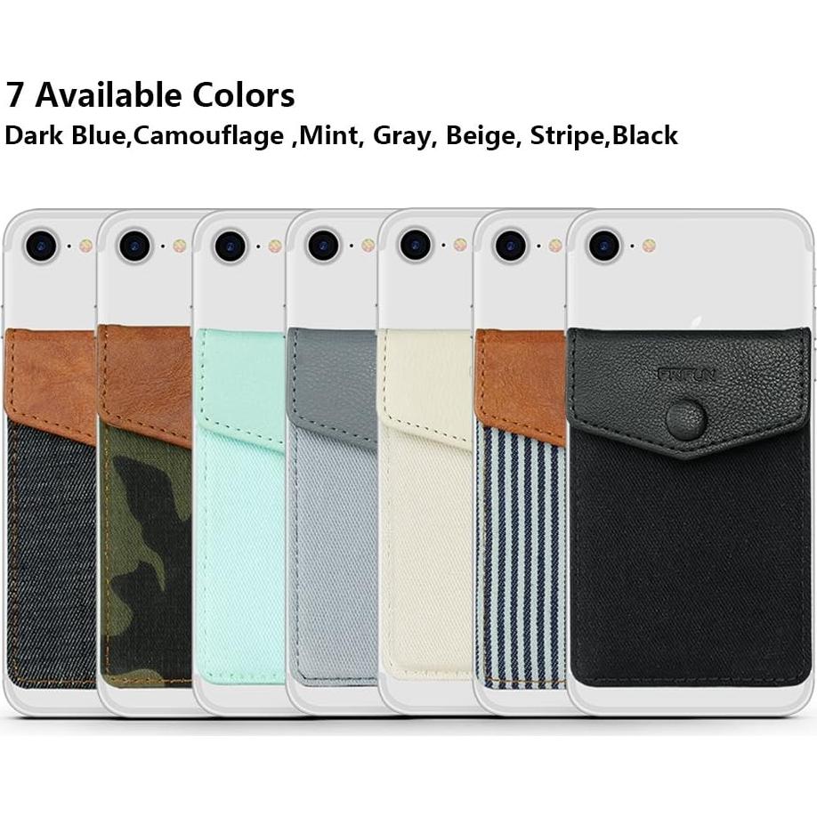 Billetera de cuero autoadhesiva FRIFUN para tarjetas - Negro