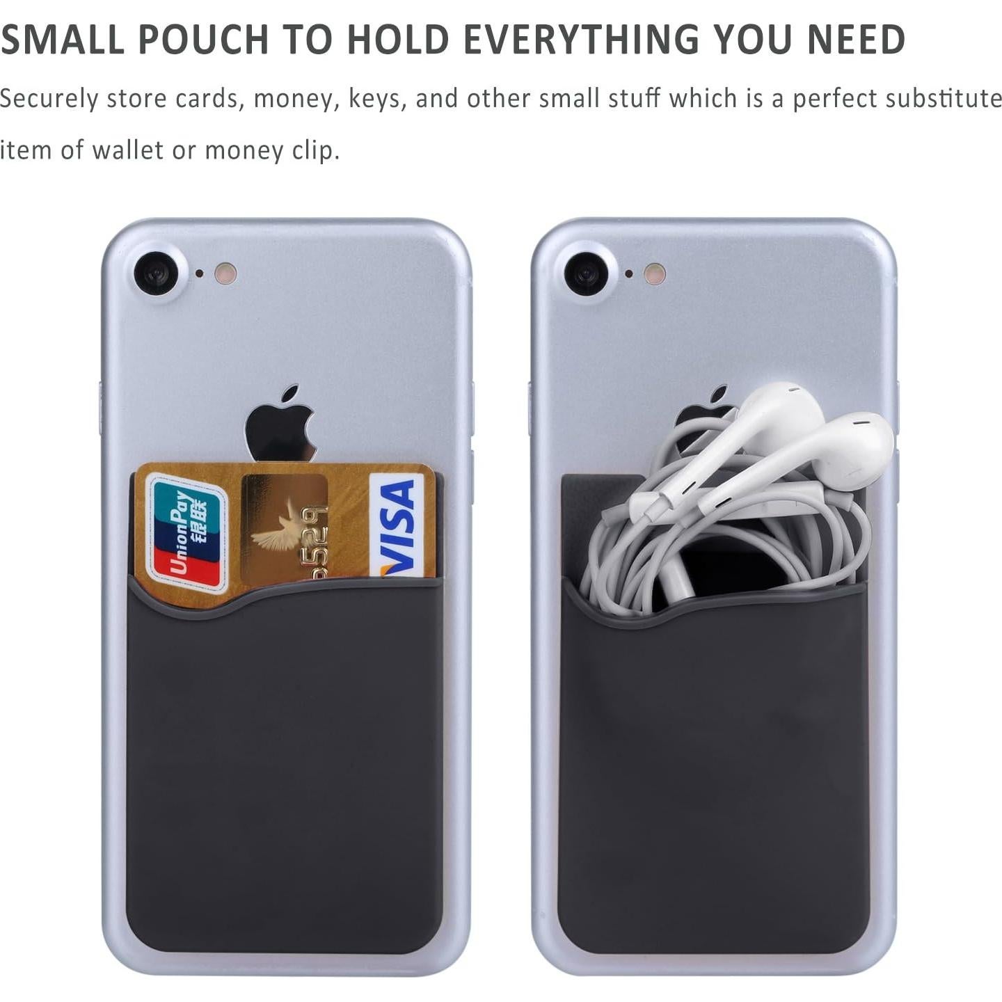 Soporte Adhesivo para Tarjetas Pofesun - 3 Fundas Silicona