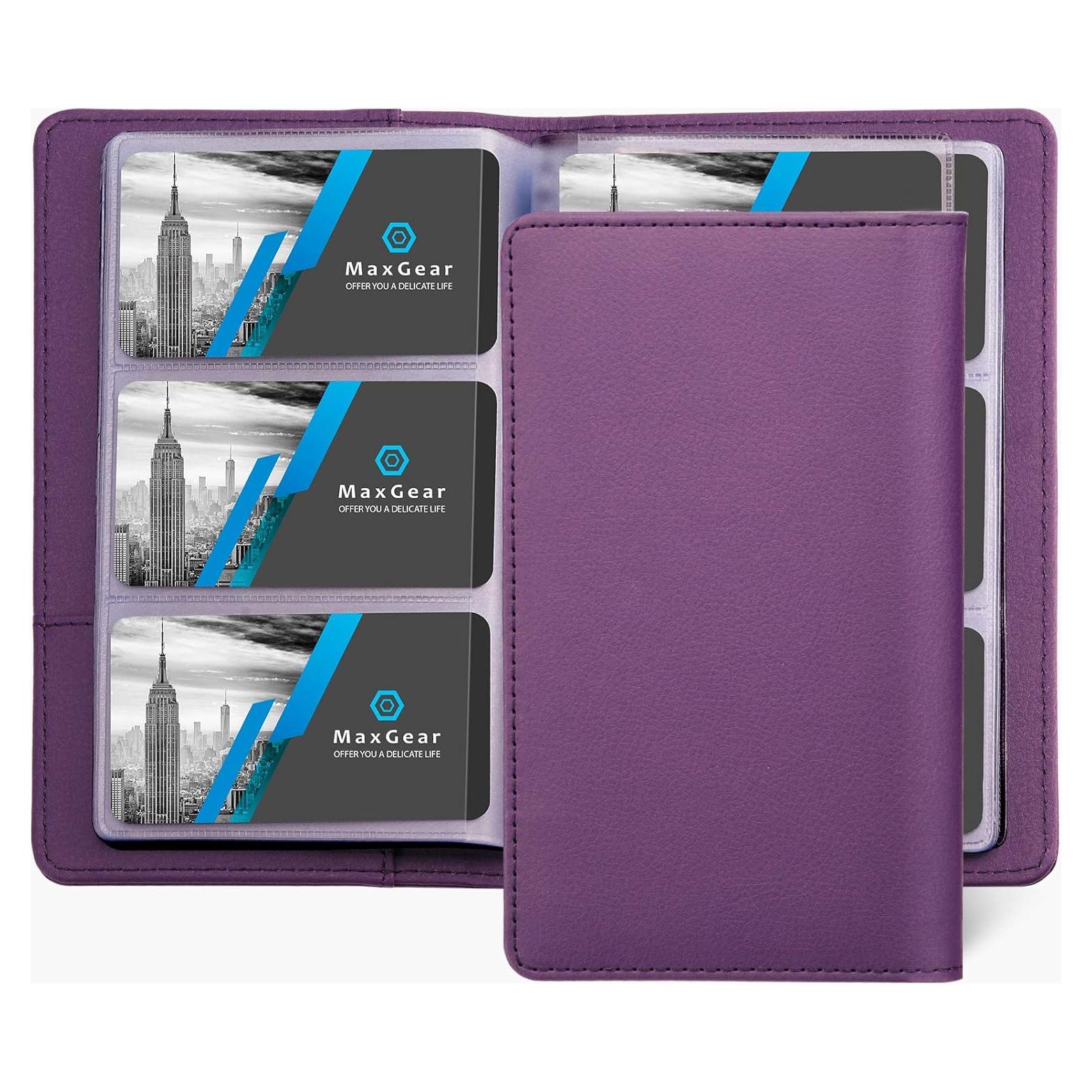 Organizador de Tarjetas de Negocios MaxGear, 240 Tarjetas, Púrpura