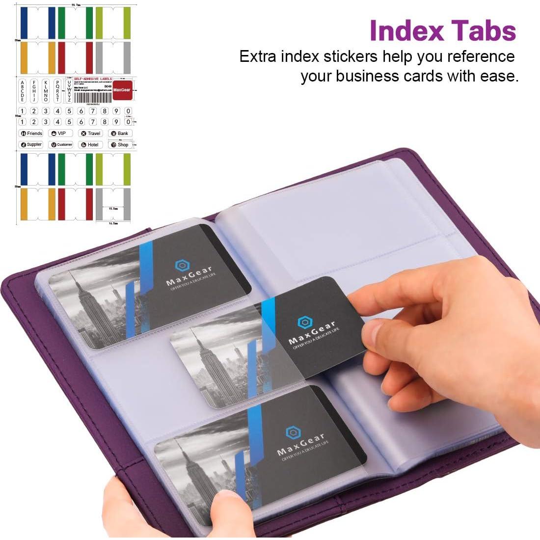 Organizador de Tarjetas de Negocios MaxGear, 240 Tarjetas, Púrpura