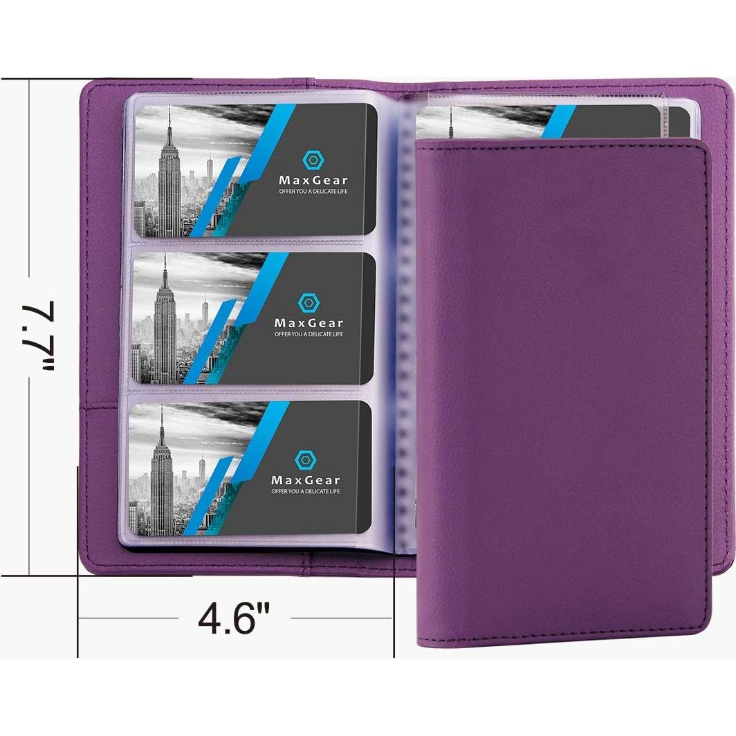 Organizador de Tarjetas de Negocios MaxGear, 240 Tarjetas, Púrpura