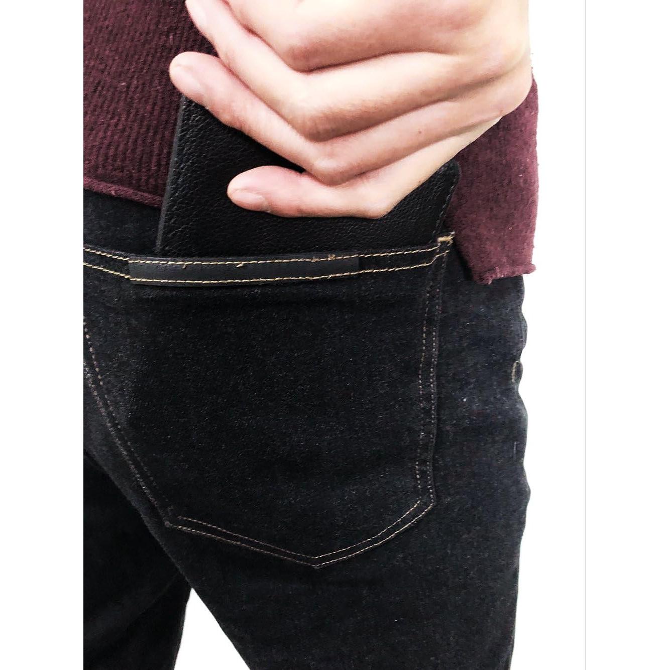 Billetera Antirrobo RFID de Cuero Negro - 12 Ranuras para Tarjetas