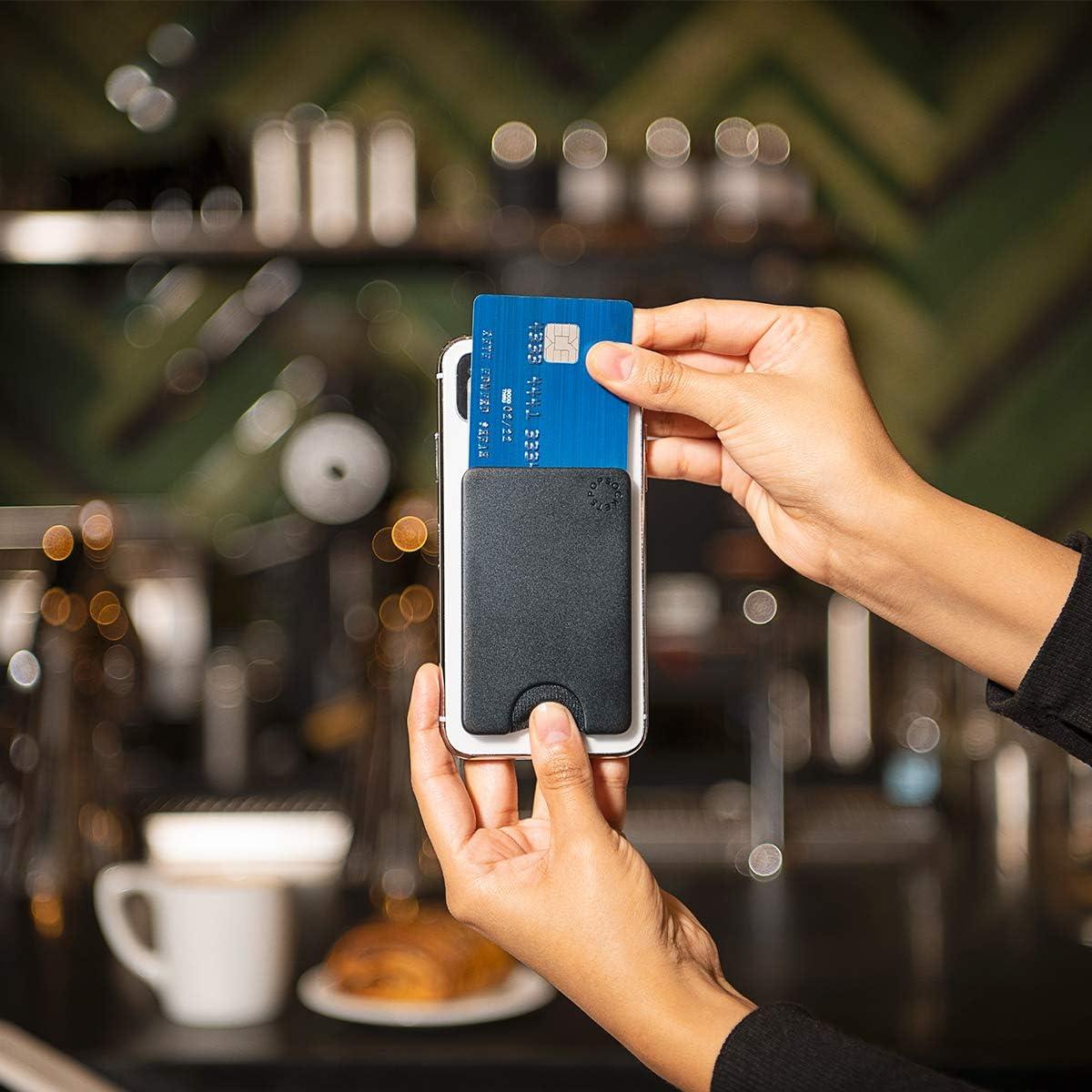 Cartera Adhesiva PopSockets para Teléfono Negro - Soporte para 3 Tarjetas