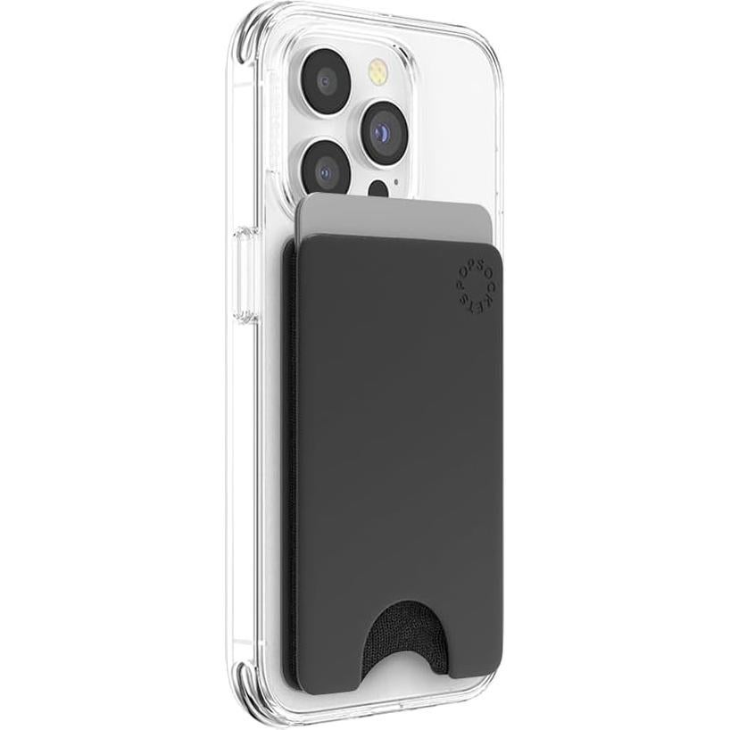 Cartera Adhesiva PopSockets para Teléfono Negro - Soporte para 3 Tarjetas