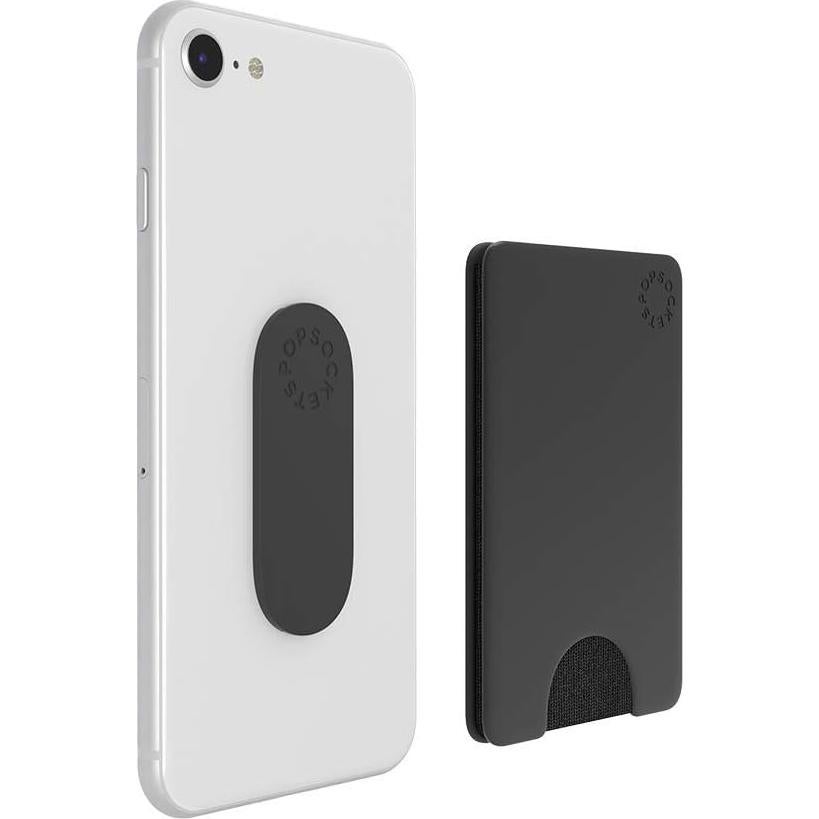 Cartera Adhesiva PopSockets para Teléfono Negro - Soporte para 3 Tarjetas
