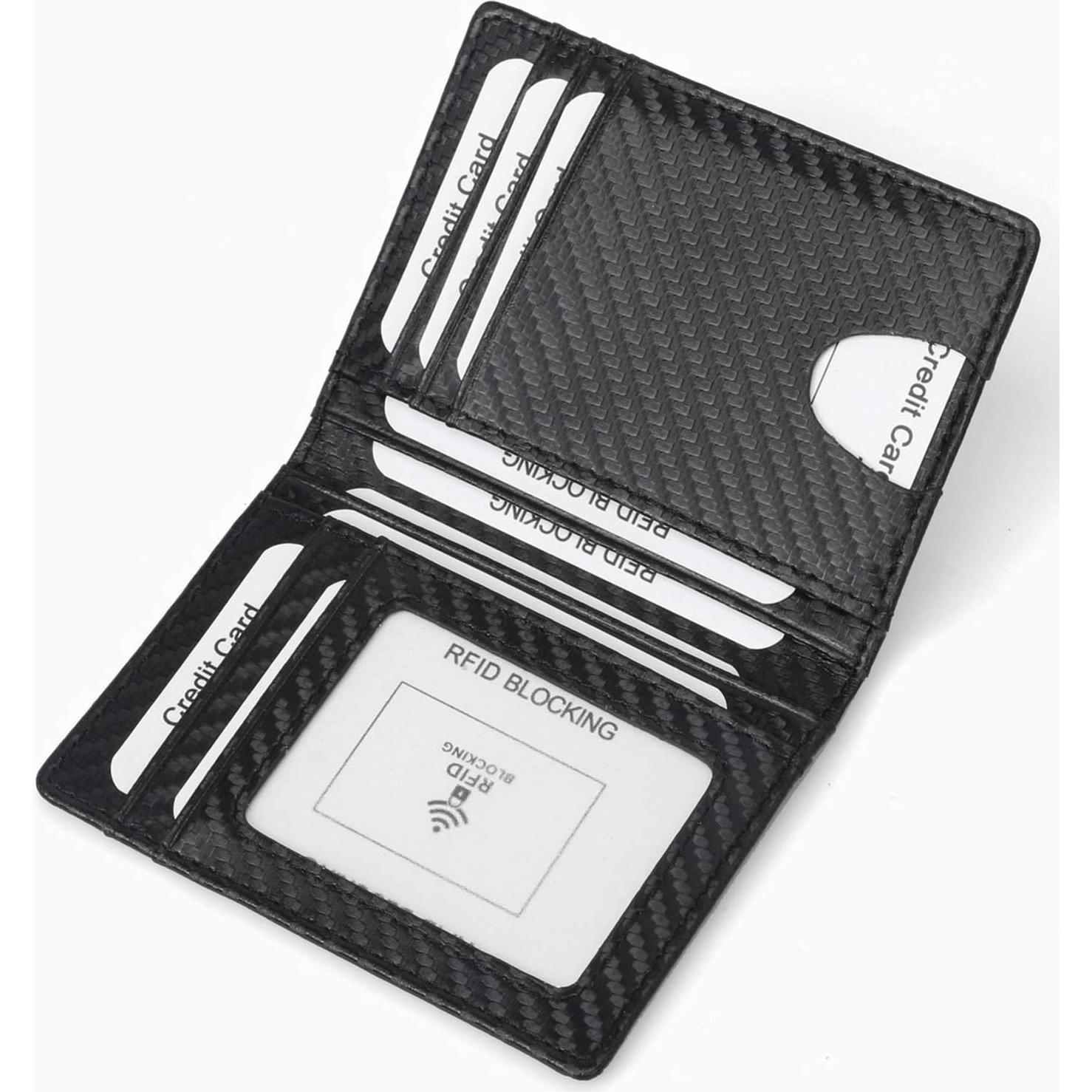 Billetera Minimalista Dorras Bifold Slim Cuero RFID Negra