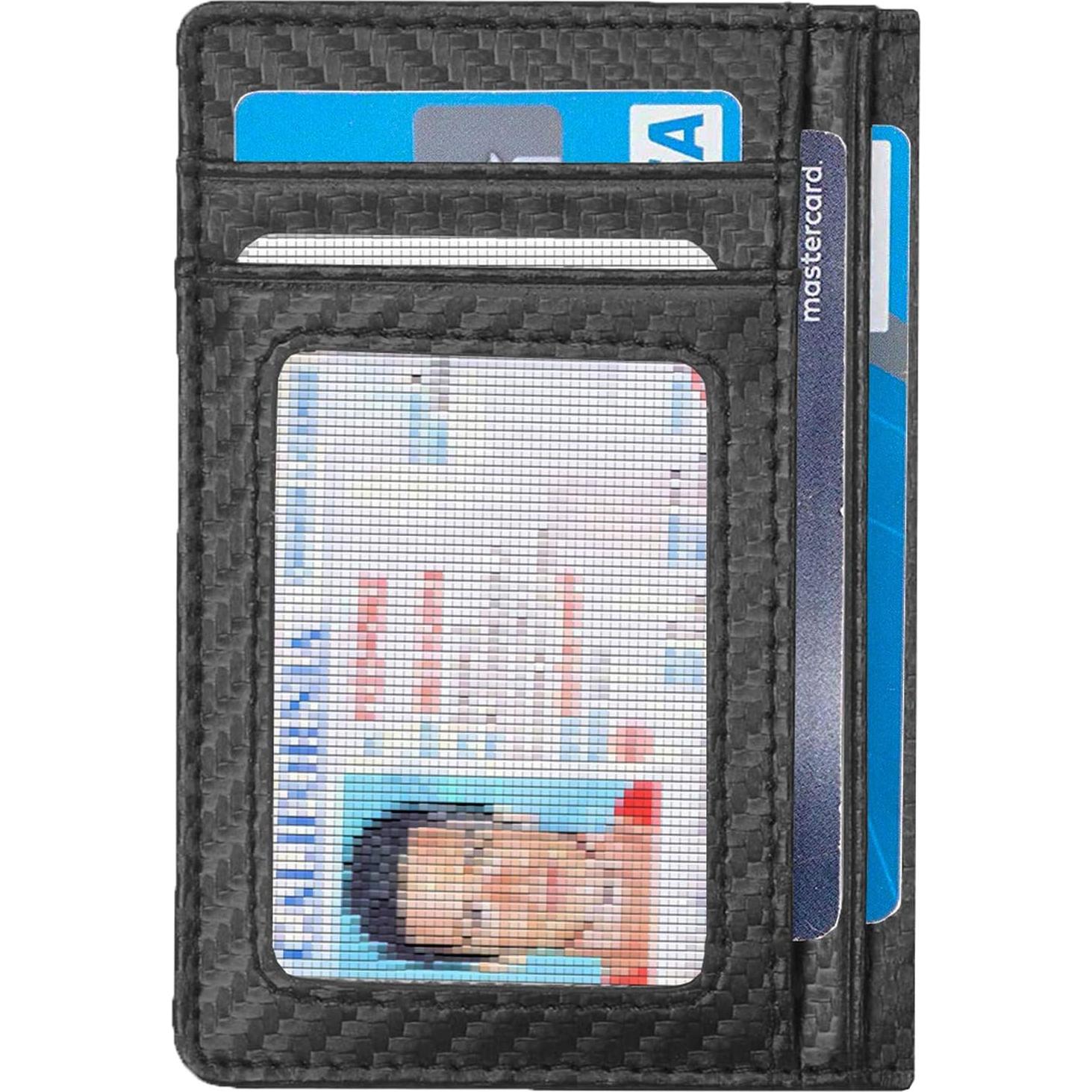 Billetera Minimalista Dorras Bifold Slim Cuero RFID Negra