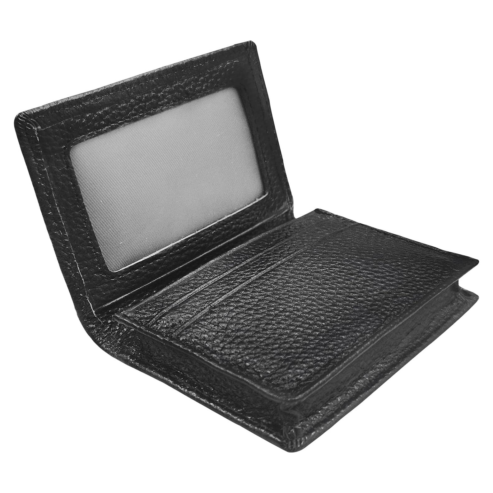 Cartera de Tarjetas de Negocios Outrip Cuero Genuino Negro