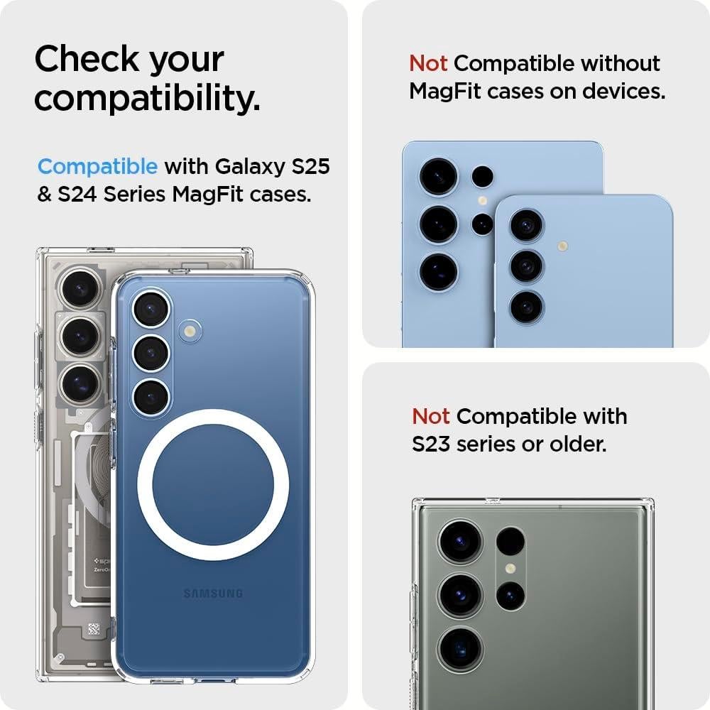 Soporte Magnético Spigen MagFit para Galaxy S25/S24/Z Fold 7 y iPhone 16/15/14/13/12 - Tela Negra