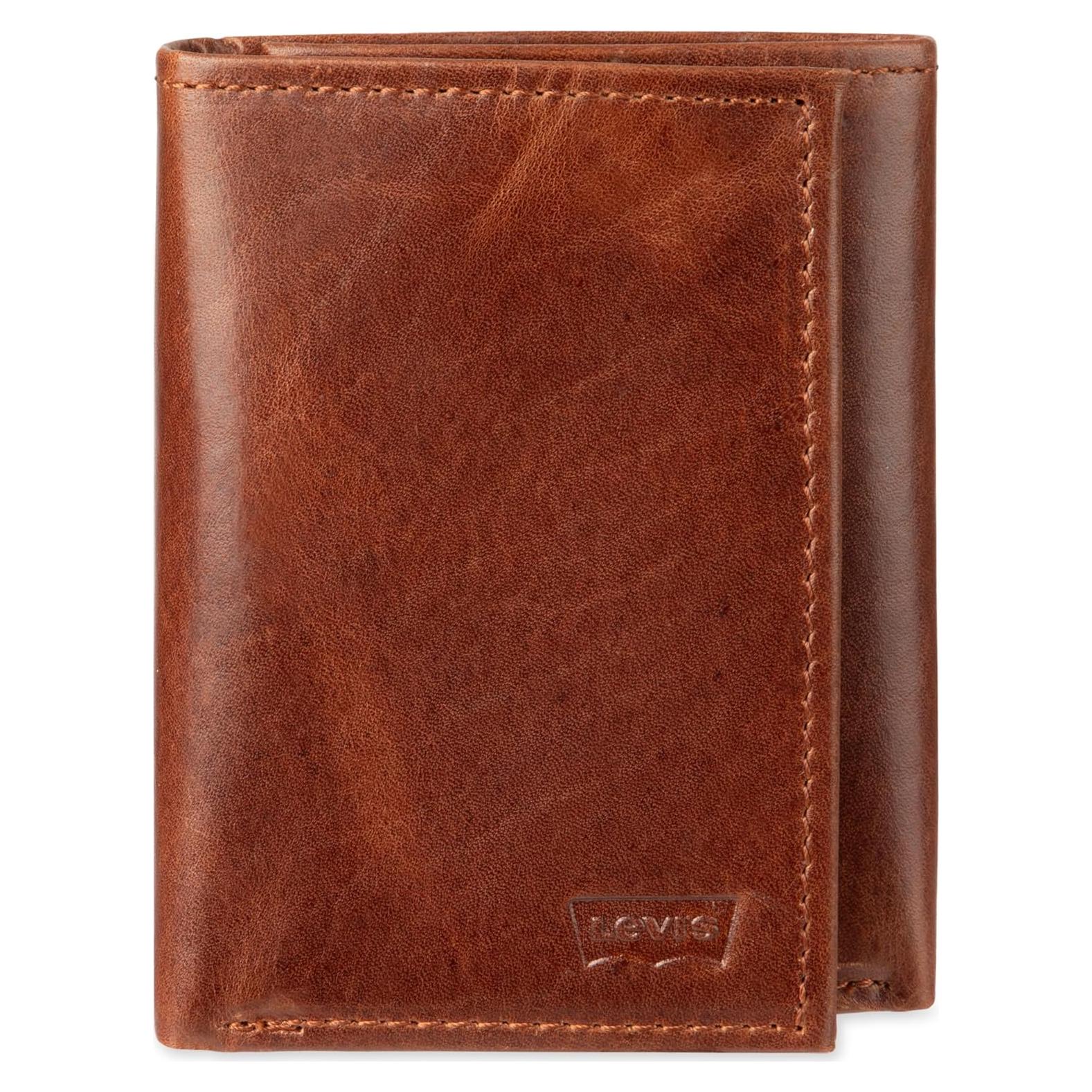Billetera Trifold RFID Levi's para Hombre - Cuero Marrón