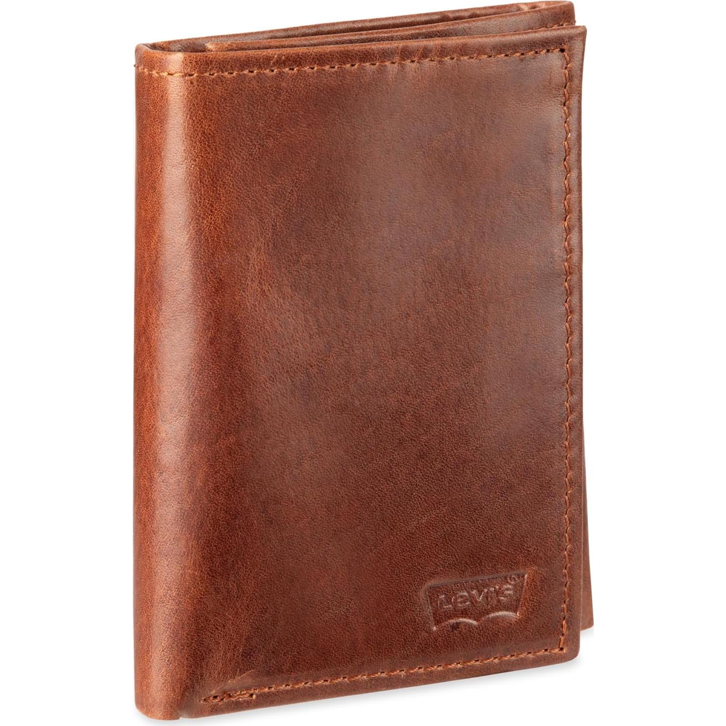 Billetera Trifold RFID Levi's para Hombre - Cuero Marrón