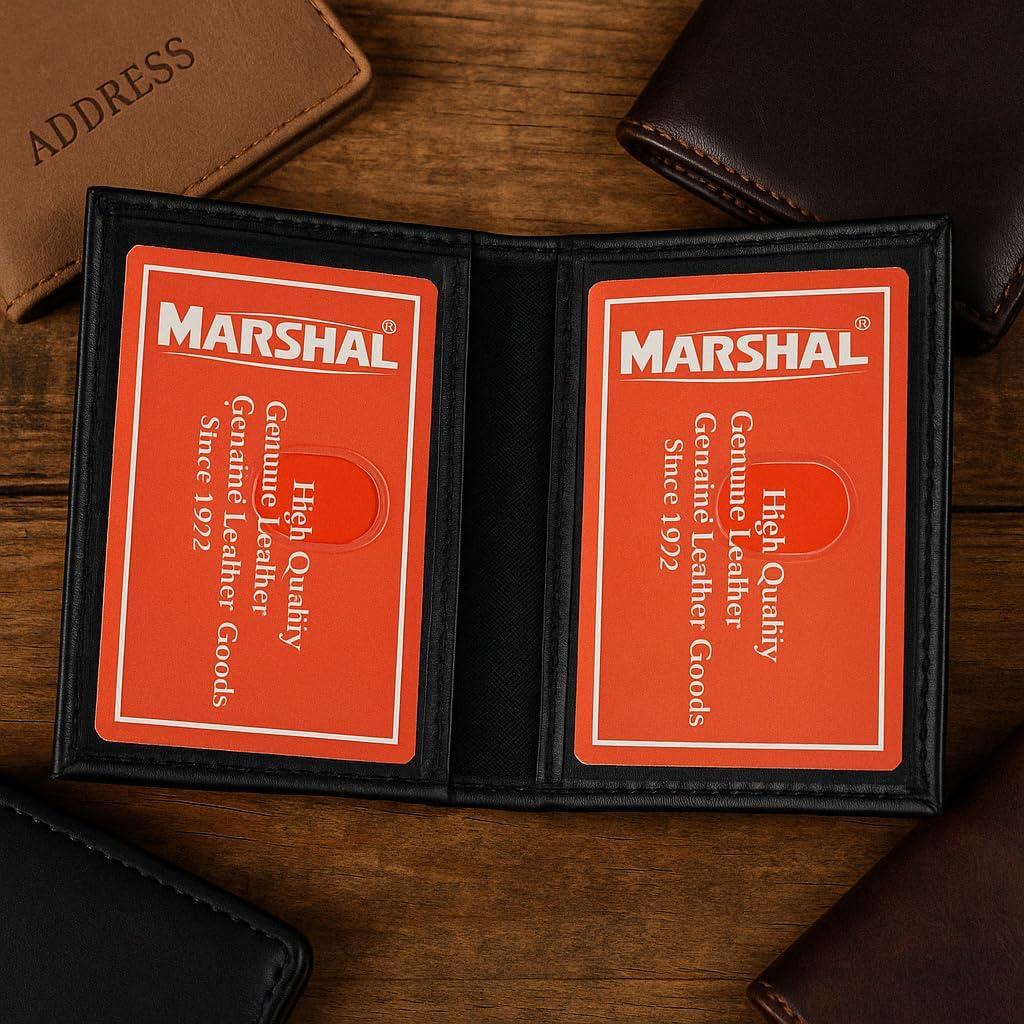 Billetera Mini de Cuero Genuino Marshal Compacta para Tarjetas