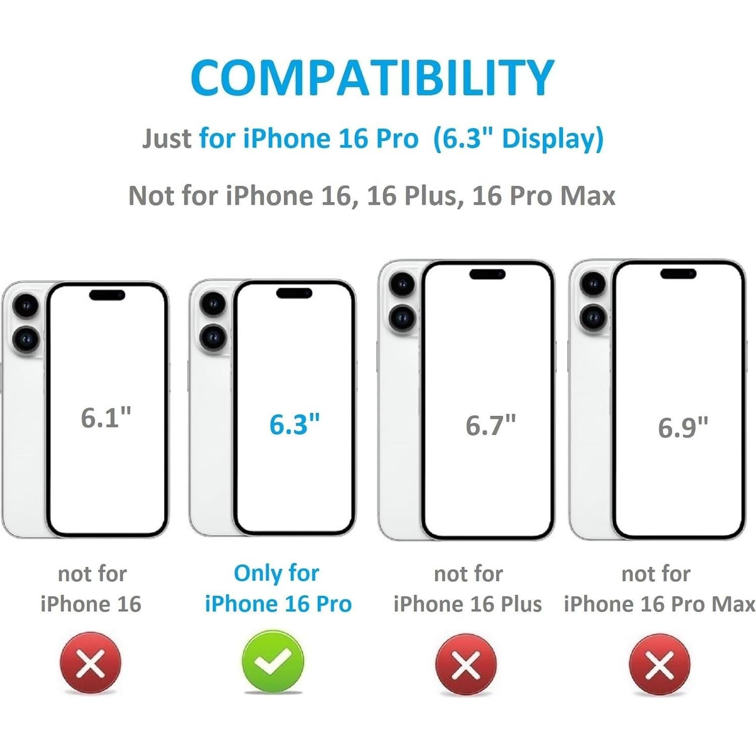 Funda de Cartera ONETOP para iPhone 16 Pro - Cuero PU Negro