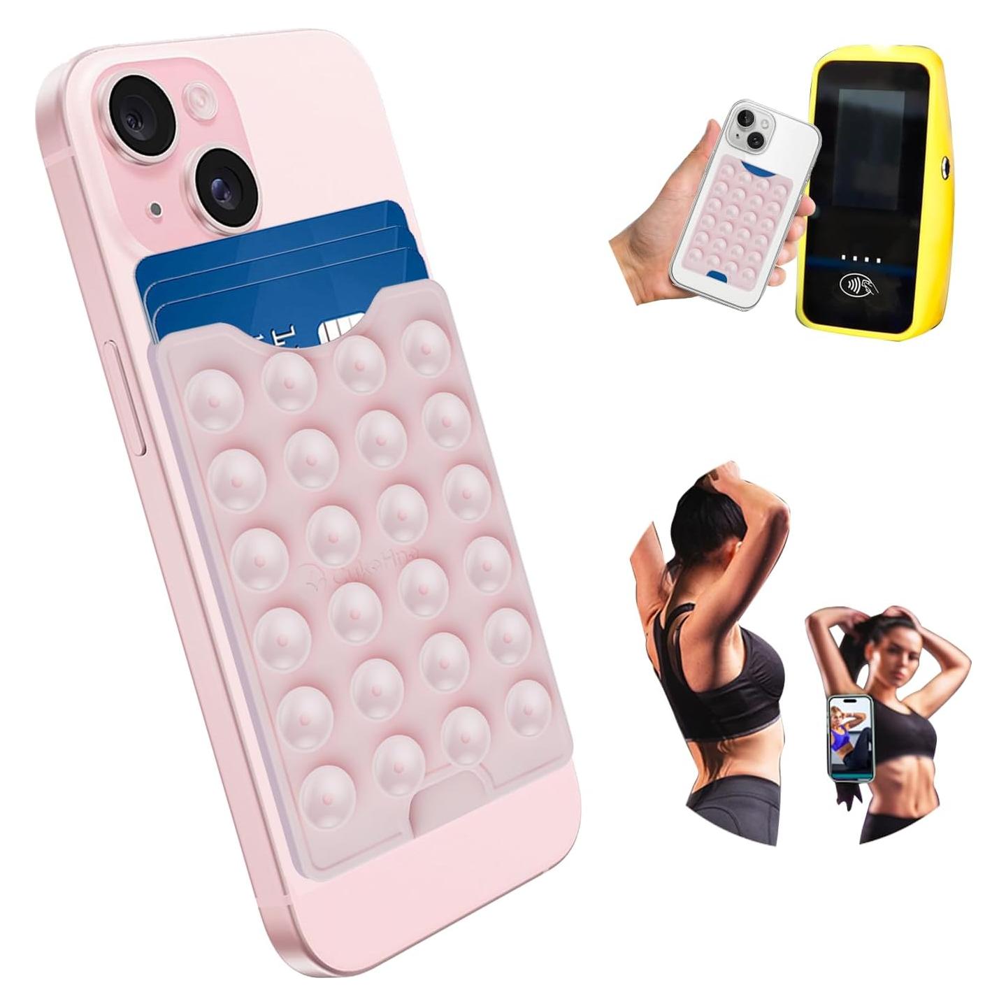 Soporte Adhesivo para Tarjetas CukoHno Rosa Tiza 3 Tarjetas