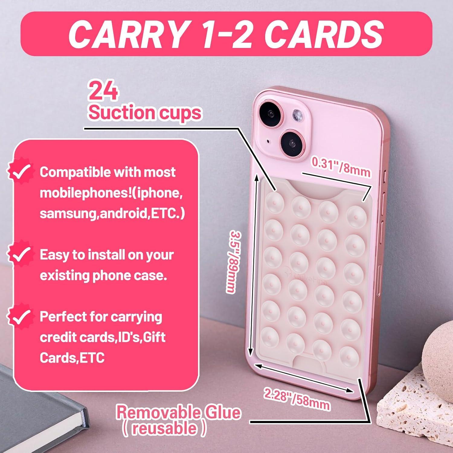 Soporte Adhesivo para Tarjetas CukoHno Rosa Tiza 3 Tarjetas