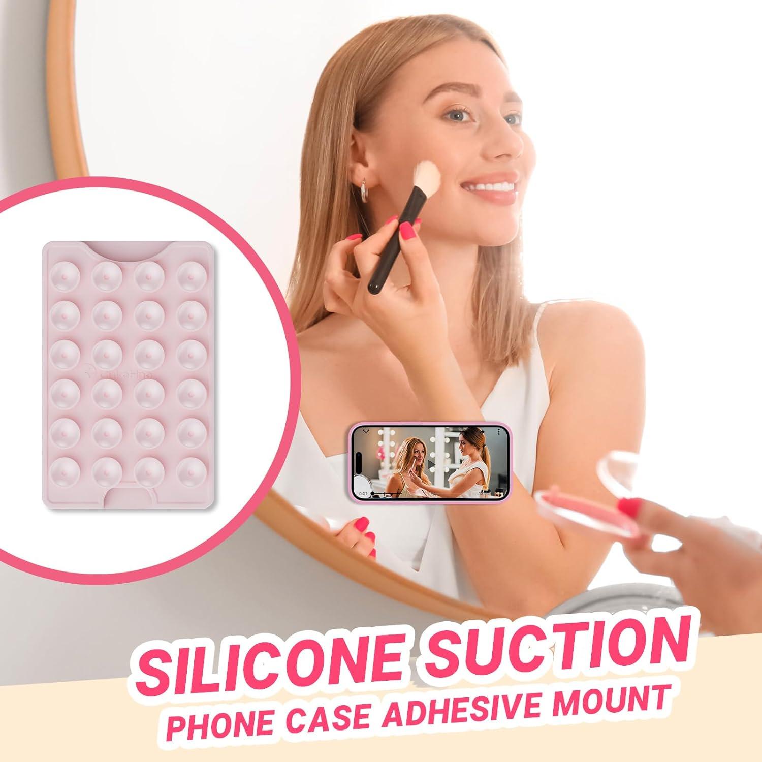 Soporte Adhesivo para Tarjetas CukoHno Rosa Tiza 3 Tarjetas