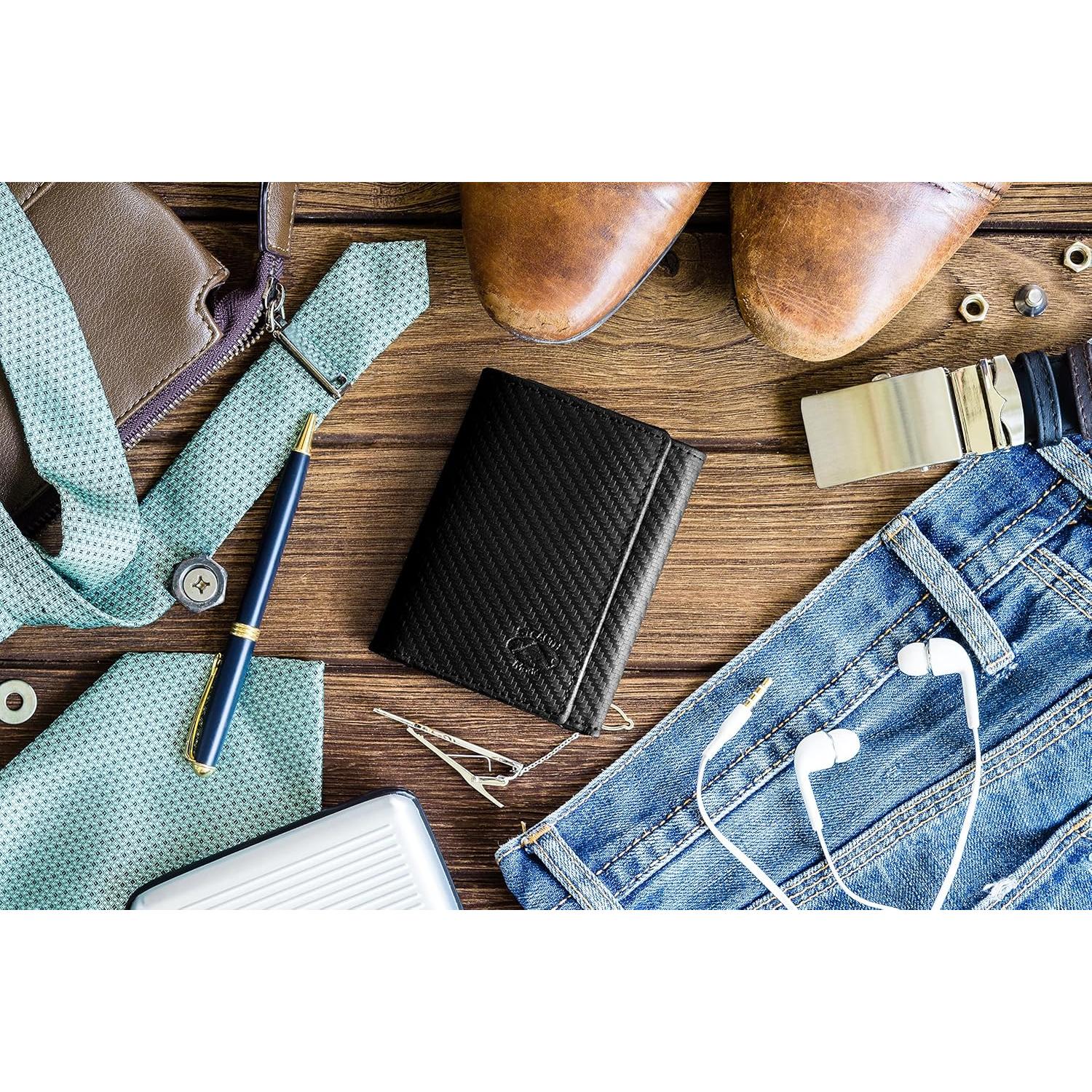 Cartera Trifold Stealth Mode con Bloqueo RFID - Fibra de Carbono