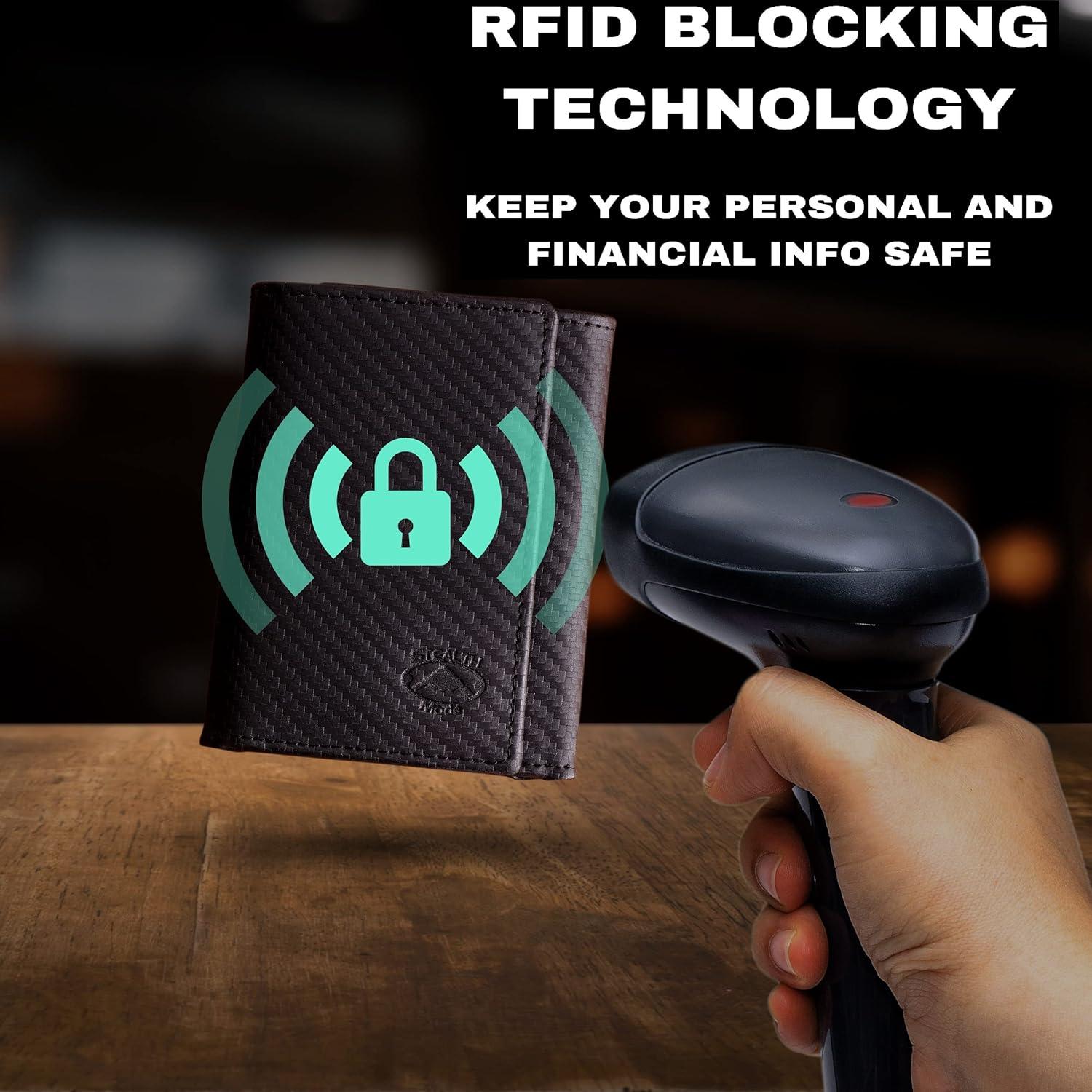 Cartera Trifold Stealth Mode con Bloqueo RFID - Fibra de Carbono