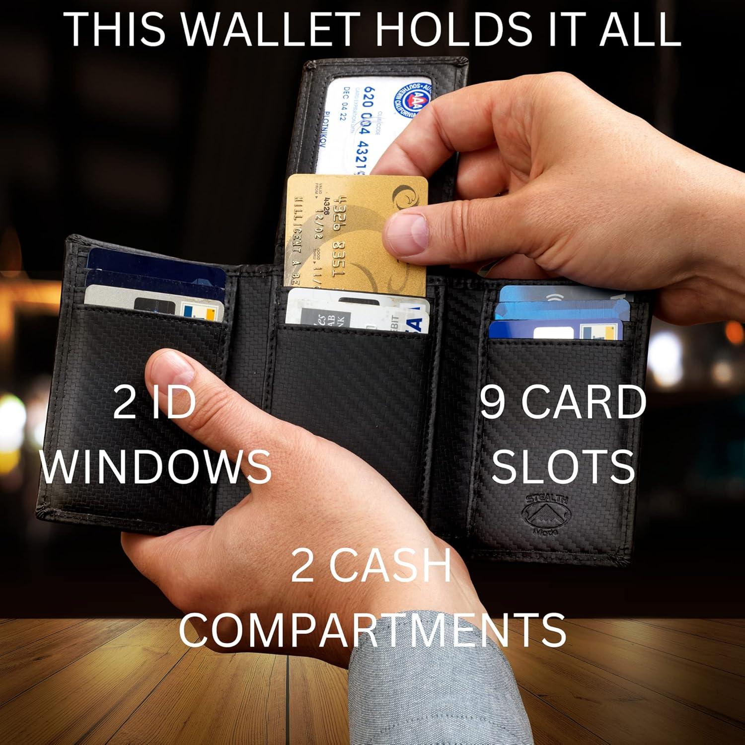 Cartera Trifold Stealth Mode con Bloqueo RFID - Fibra de Carbono