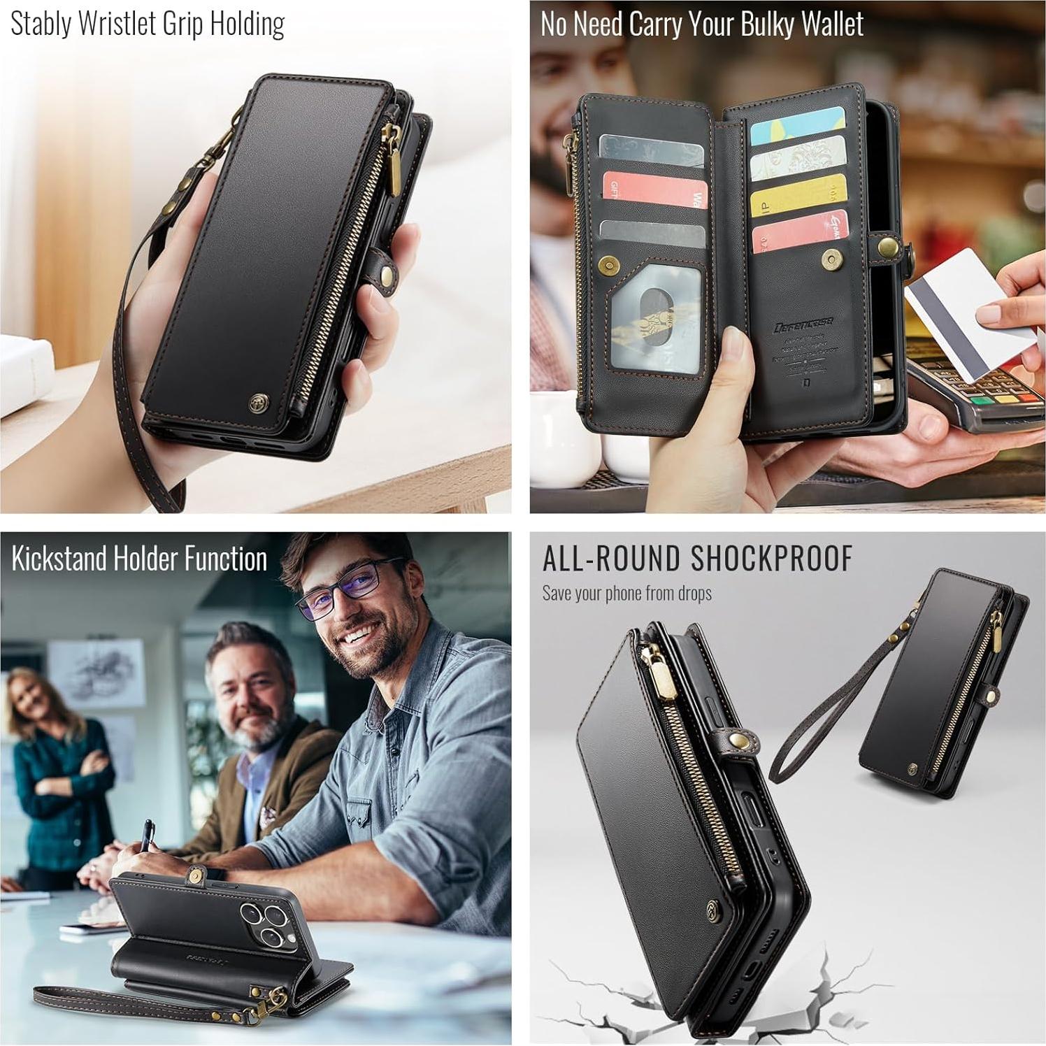 Funda Cartera Defencase para iPhone 14 Pro Max Negro RFID