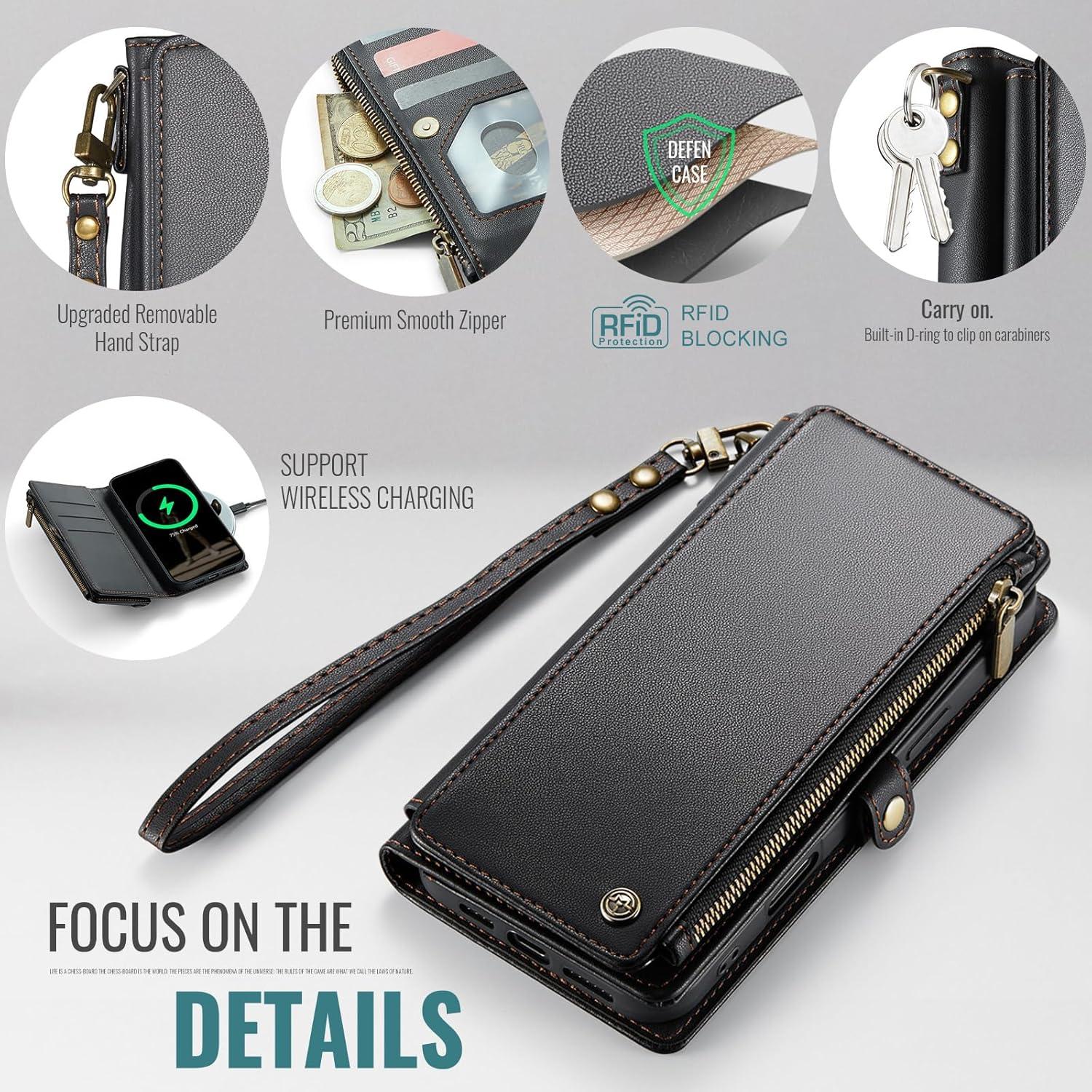 Funda Cartera Defencase para iPhone 14 Pro Max Negro RFID