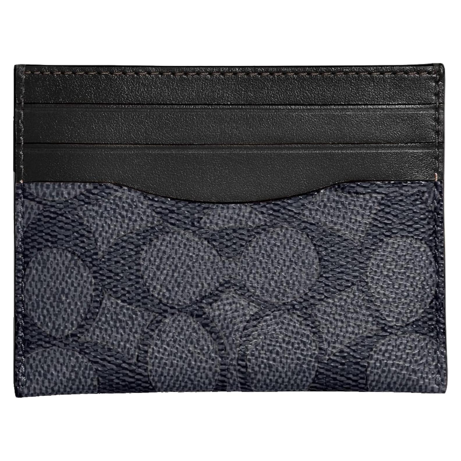 Funda plana para tarjetas Coach carbón/negro, tamaño único