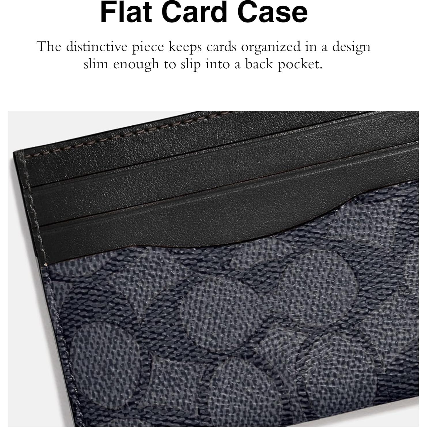 Funda plana para tarjetas Coach carbón/negro, tamaño único