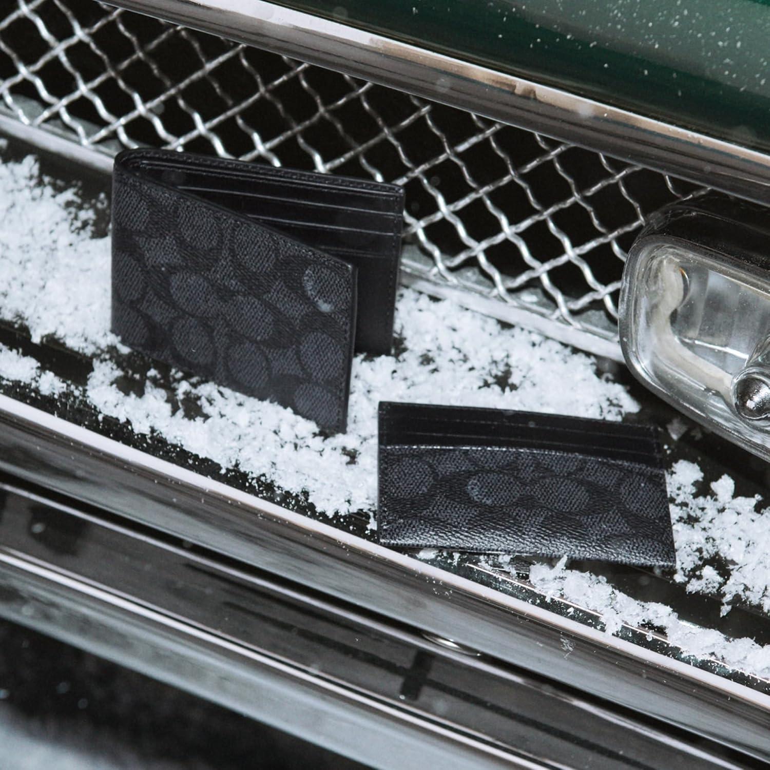 Funda plana para tarjetas Coach carbón/negro, tamaño único