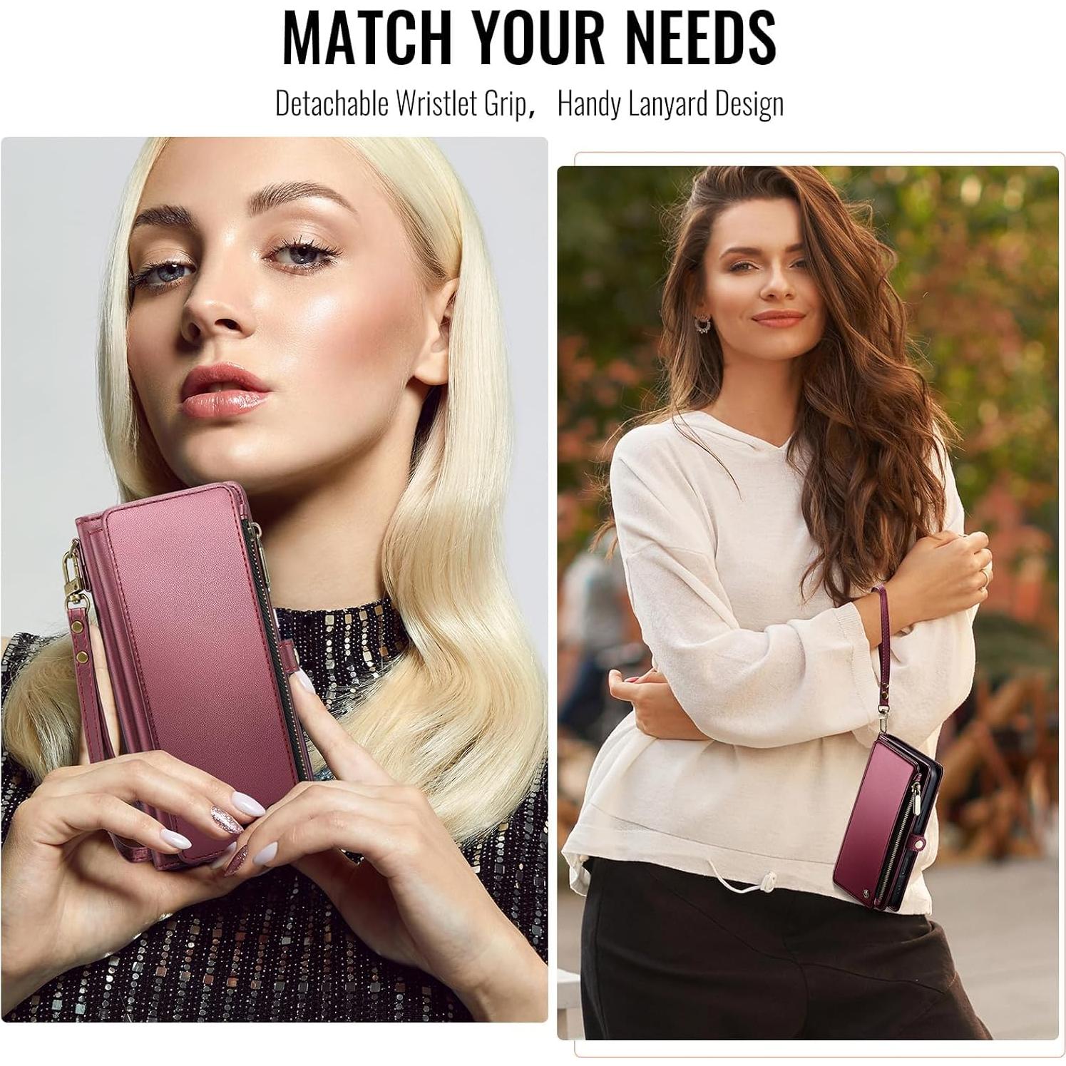 Funda Cartera Defencase para iPhone 16 Pro Max 6.9" Rojo Vino