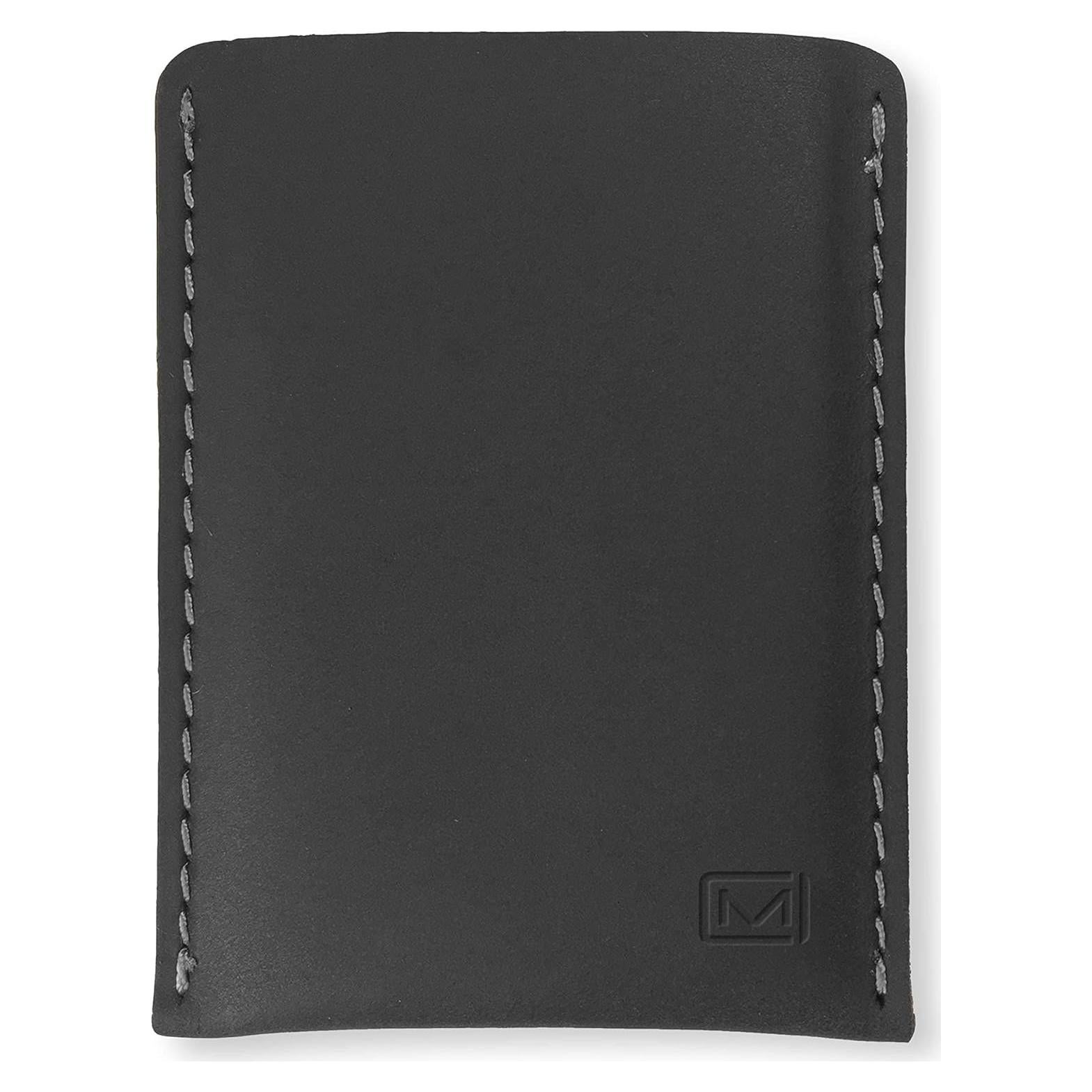Billetera de Cuero Minimalista Modern Carry - Soporte para 2 a 10 Tarjetas - Negro