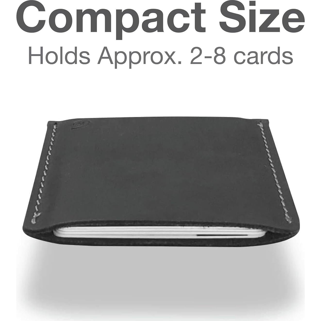 Billetera de Cuero Minimalista Modern Carry - Soporte para 2 a 10 Tarjetas - Negro