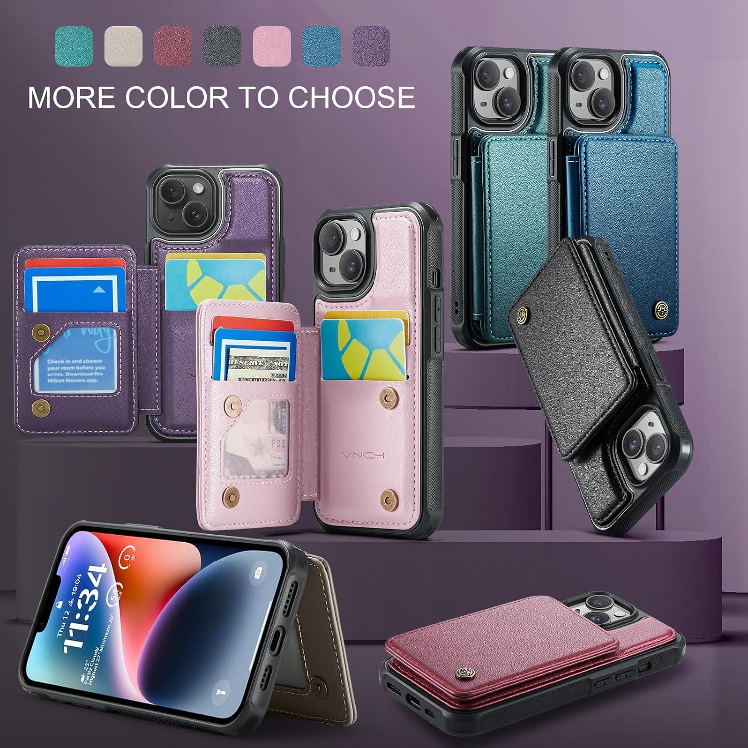 Funda de Cartera Vinich para iPhone 13 con Soporte y RFID